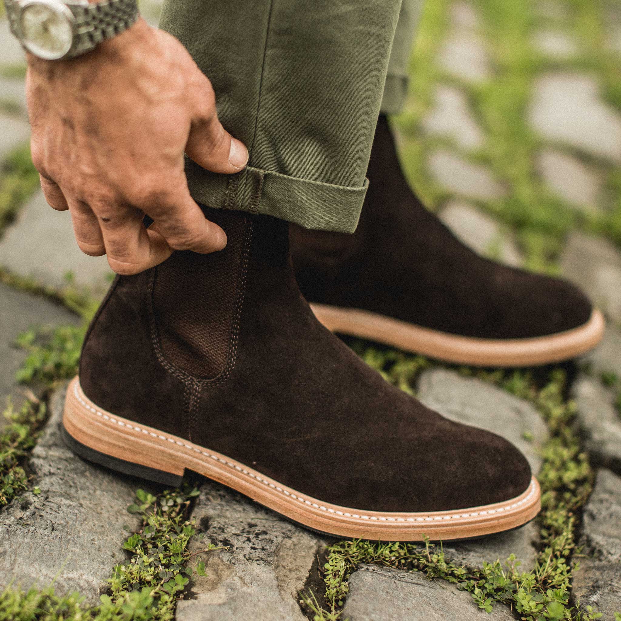 The Ranch Boot in Weatherproof Chocolate Suede - Image 3