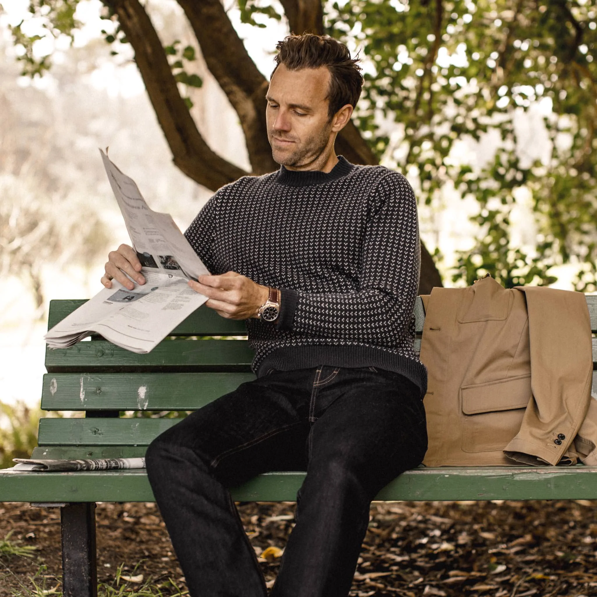 The Rangeley Sweater in Navy Cash Merino - Image 3