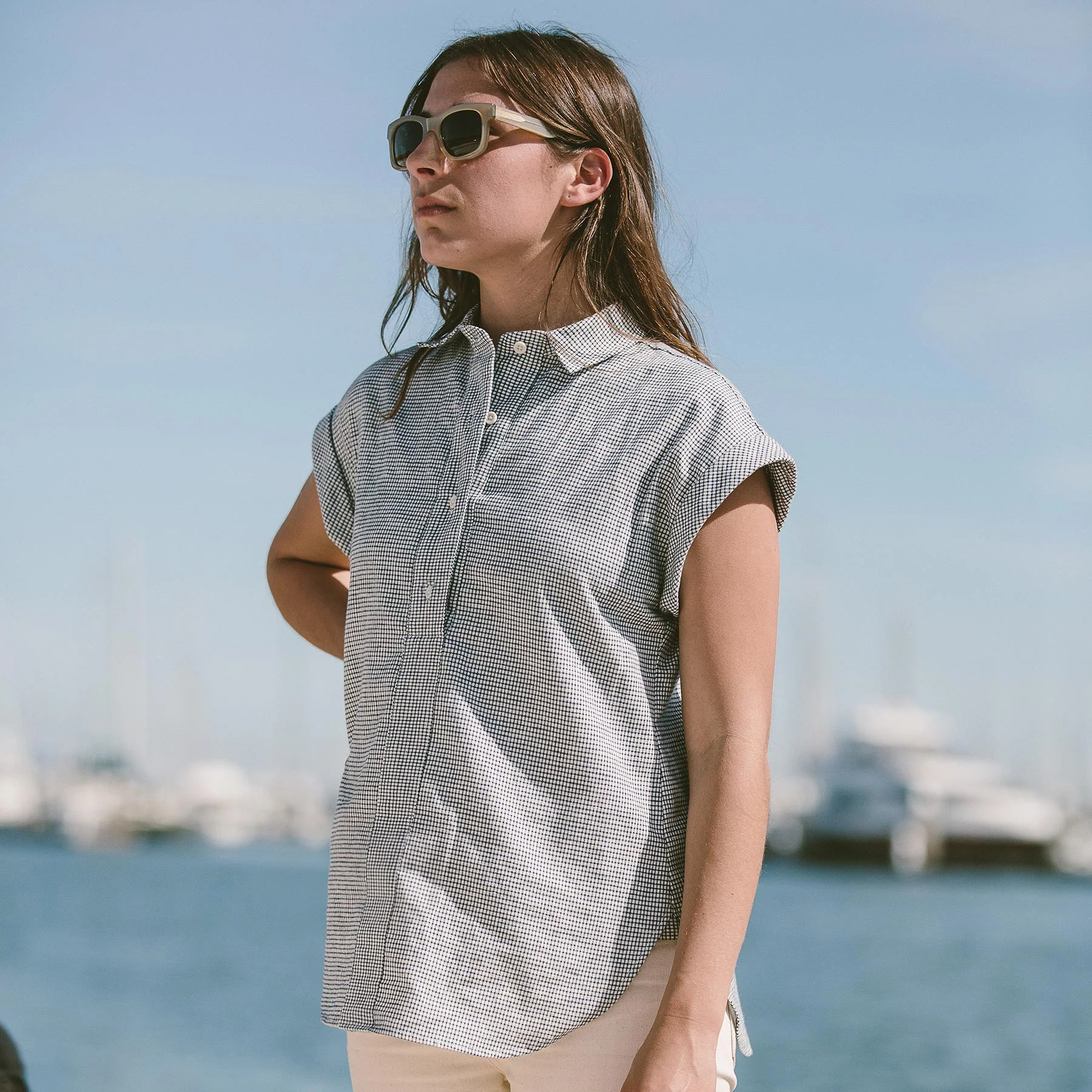 The Reese Popover in Navy Box Check - Image 3