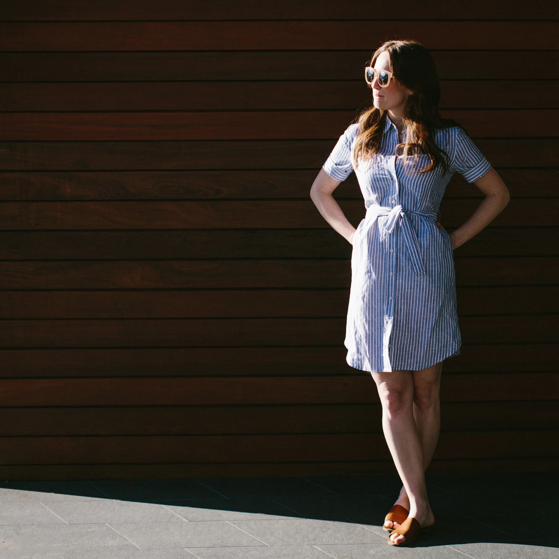 The Riley Dress in Indigo Stripe - Image 3