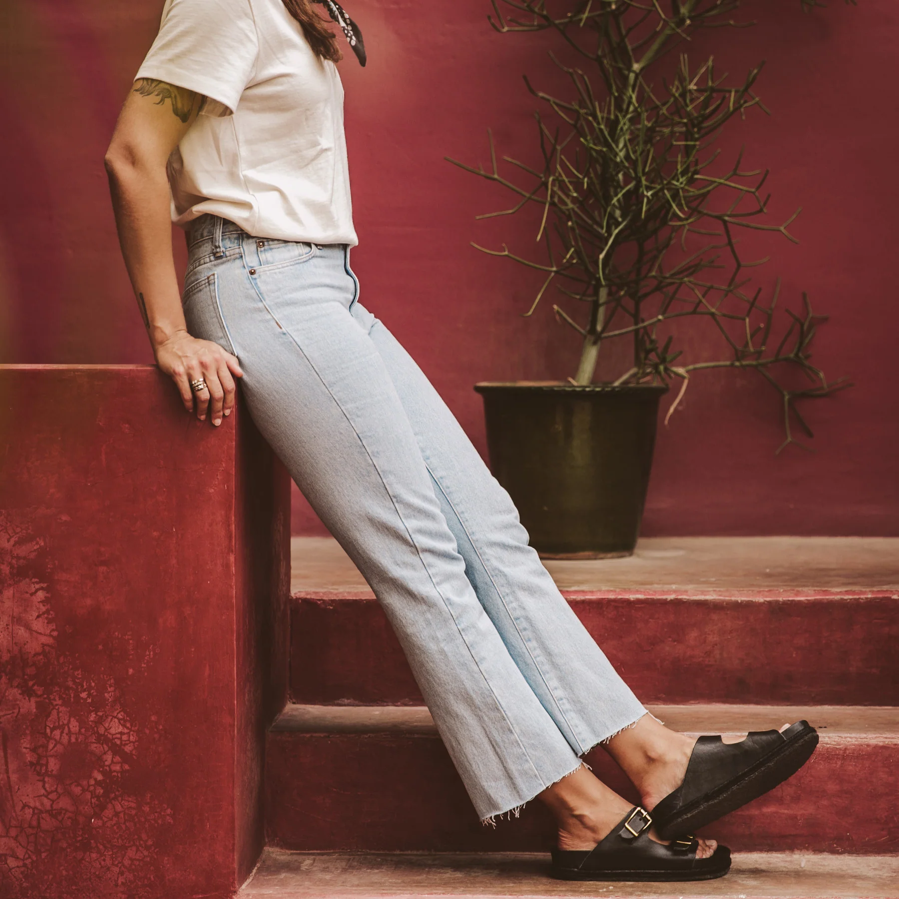 The Rosie Jean in Washed Cone Mills Denim - Image 3