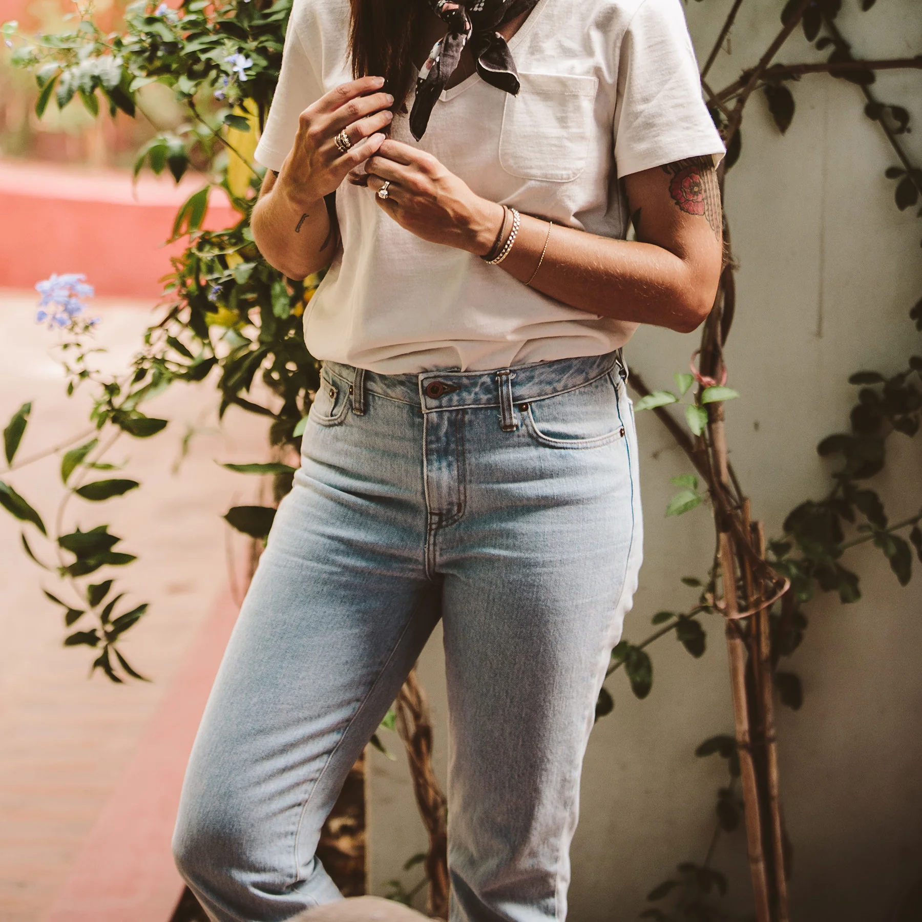 The Rosie Jean in Washed Cone Mills Denim - Image 5