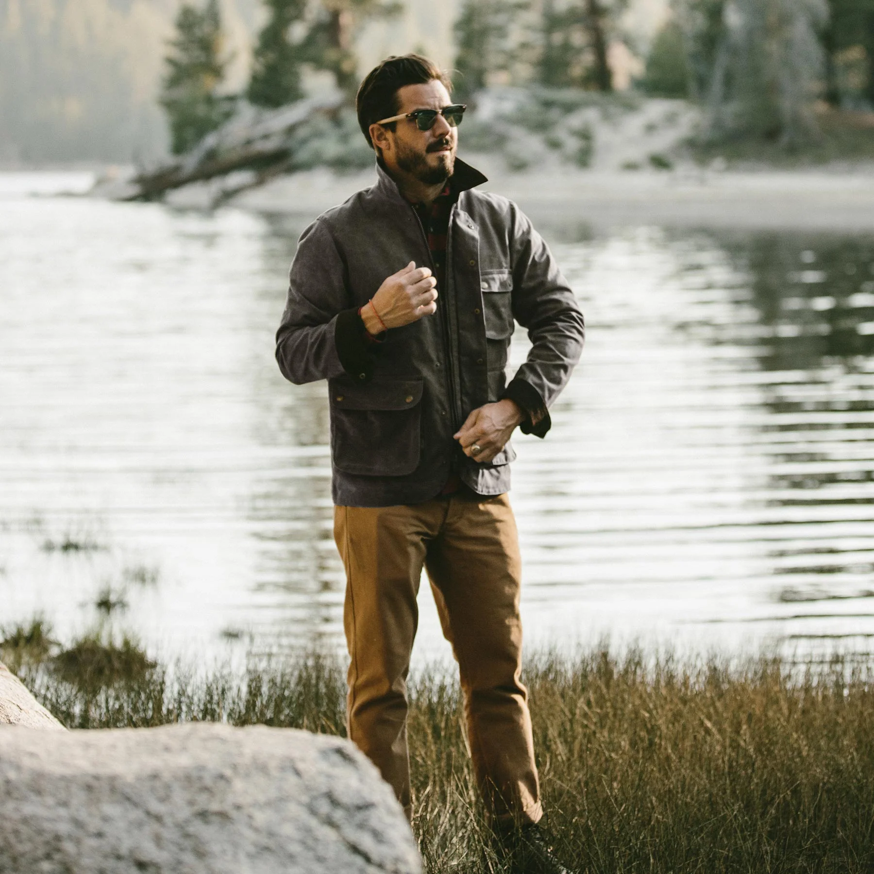 The Rover Jacket in Chocolate Beeswaxed Canvas - Image 4