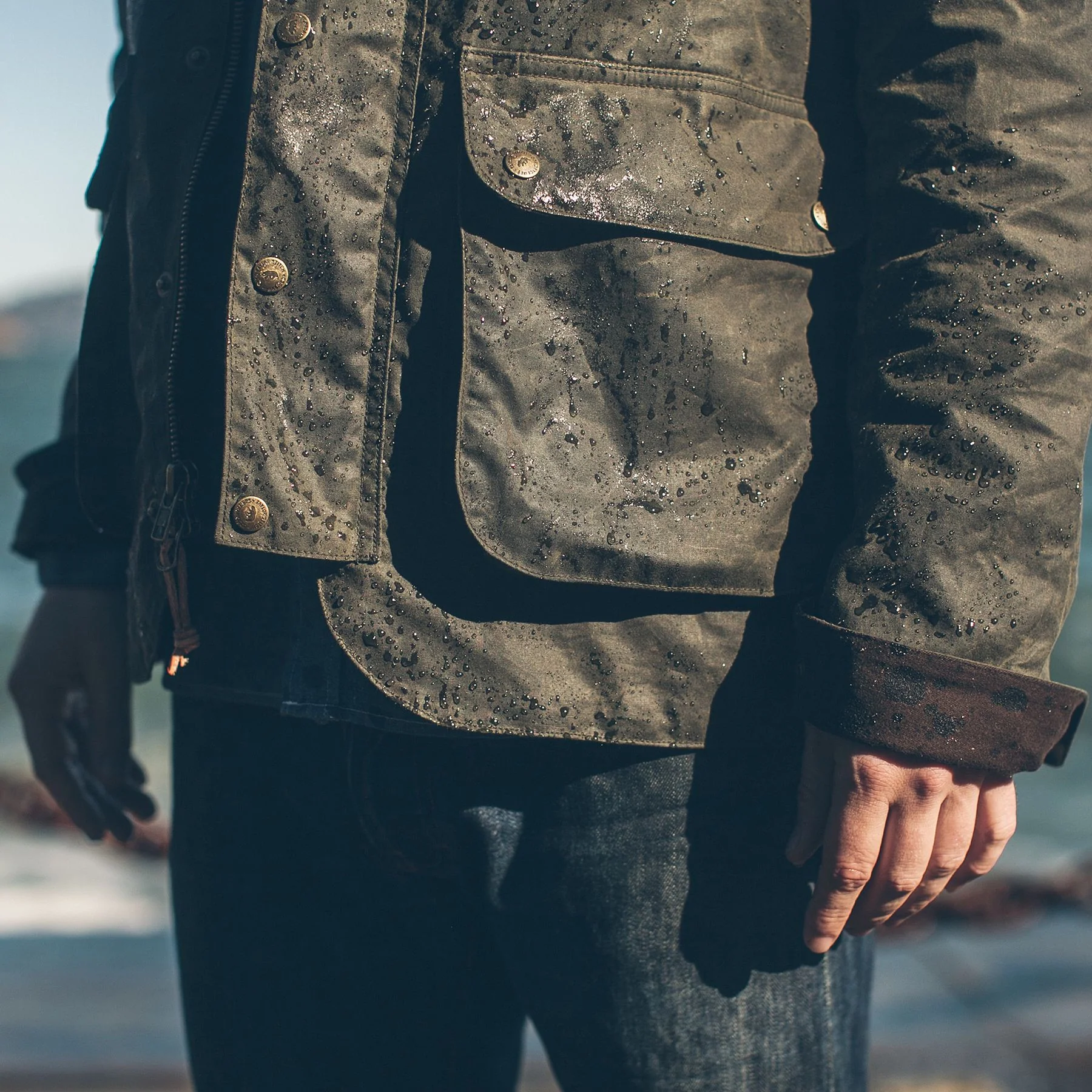 The Rover Jacket in Dark Olive Beeswaxed Canvas - Image 4