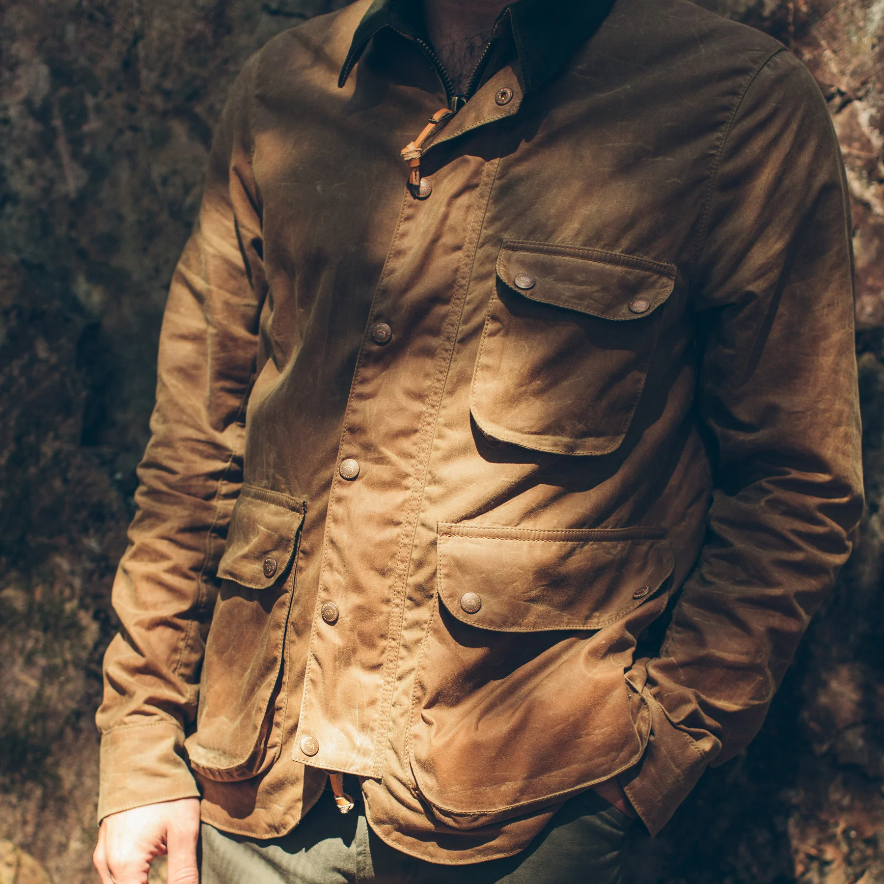 The Rover Jacket in Field Tan Waxed Canvas - Image 3