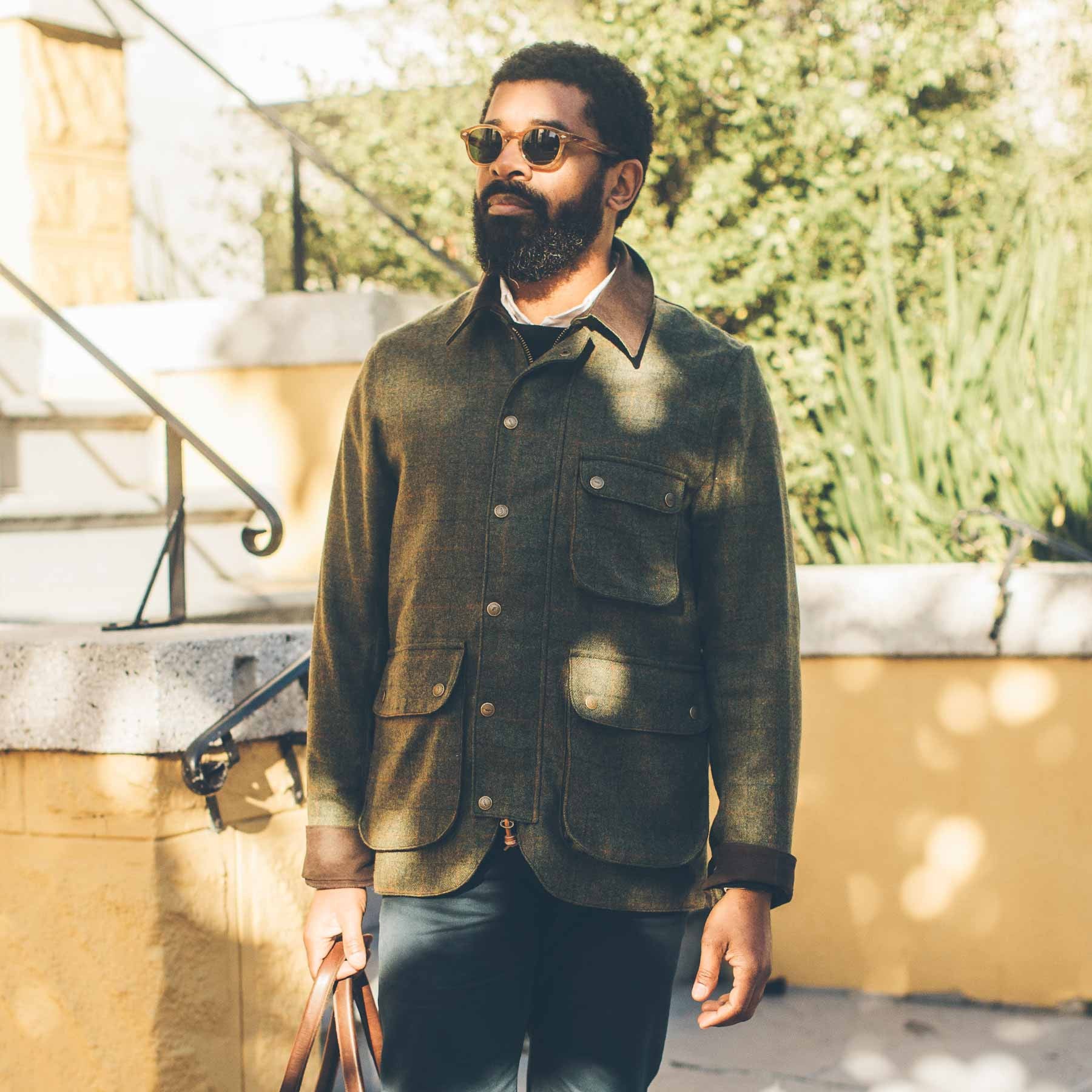 The Rover Jacket in Olive Plaid Waxed Wool - Image 5