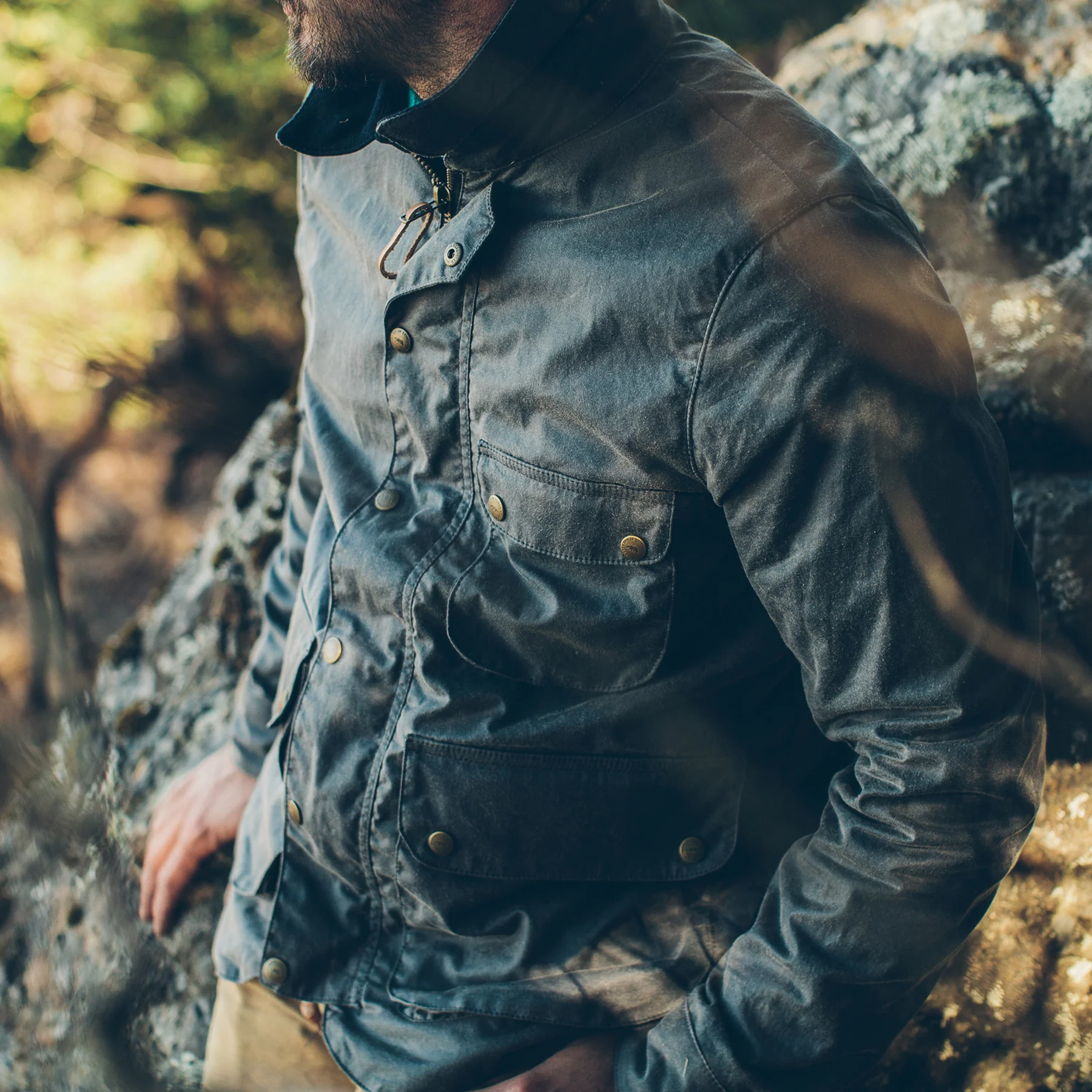 The Rover Jacket in Slate Beeswaxed Canvas - Image 4