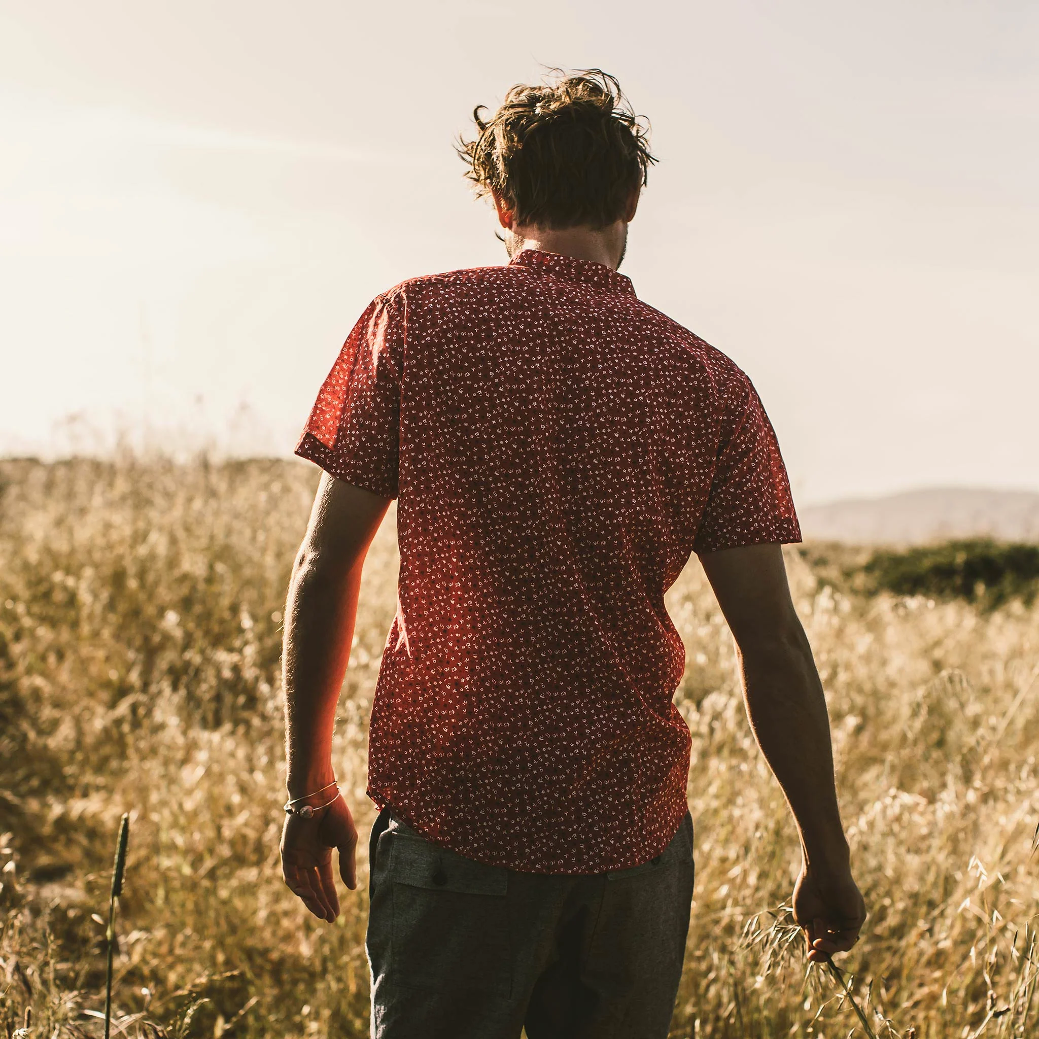 The Short Sleeve Bandit in Red Mini Floral - Image 3