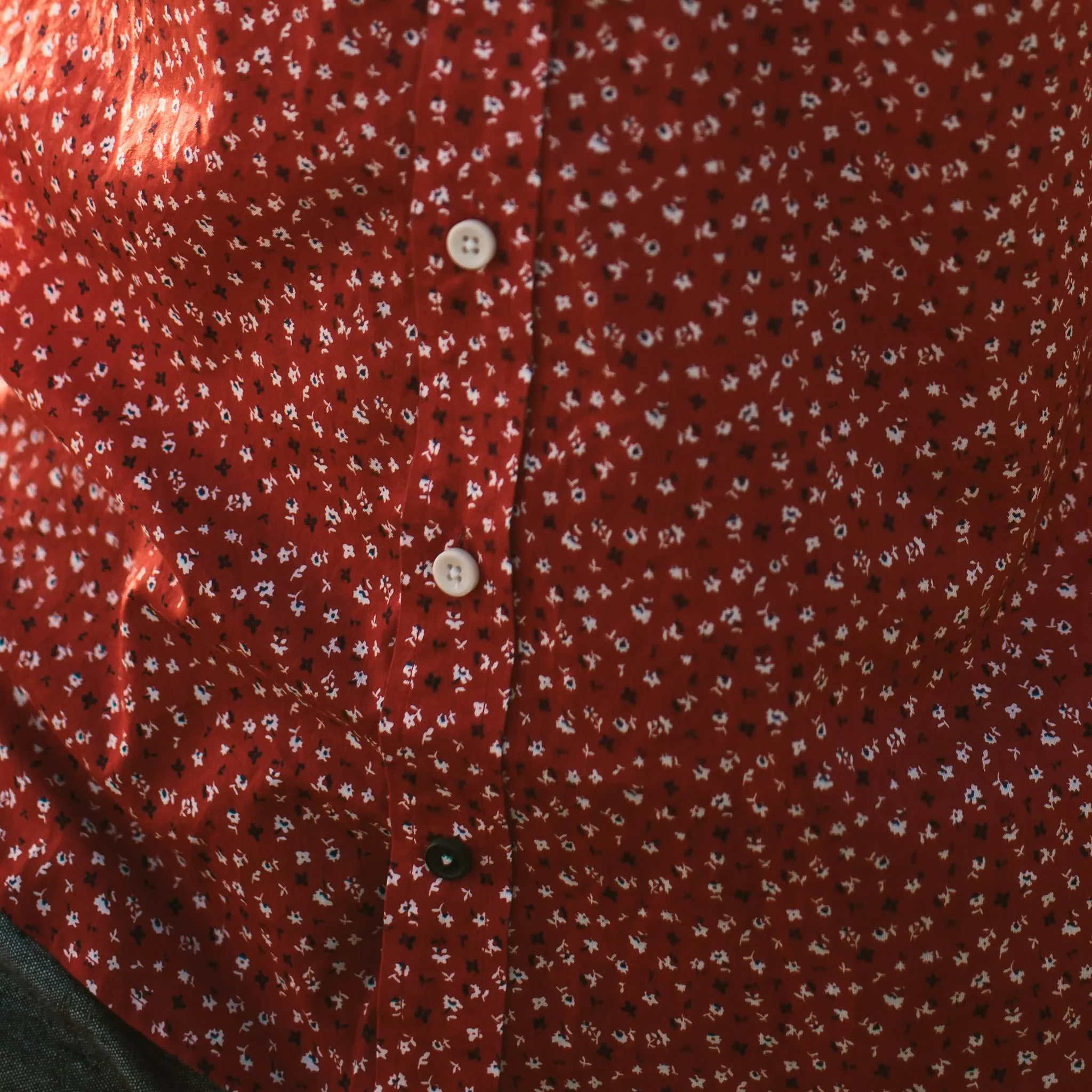 The Short Sleeve Bandit in Red Mini Floral - Image 4
