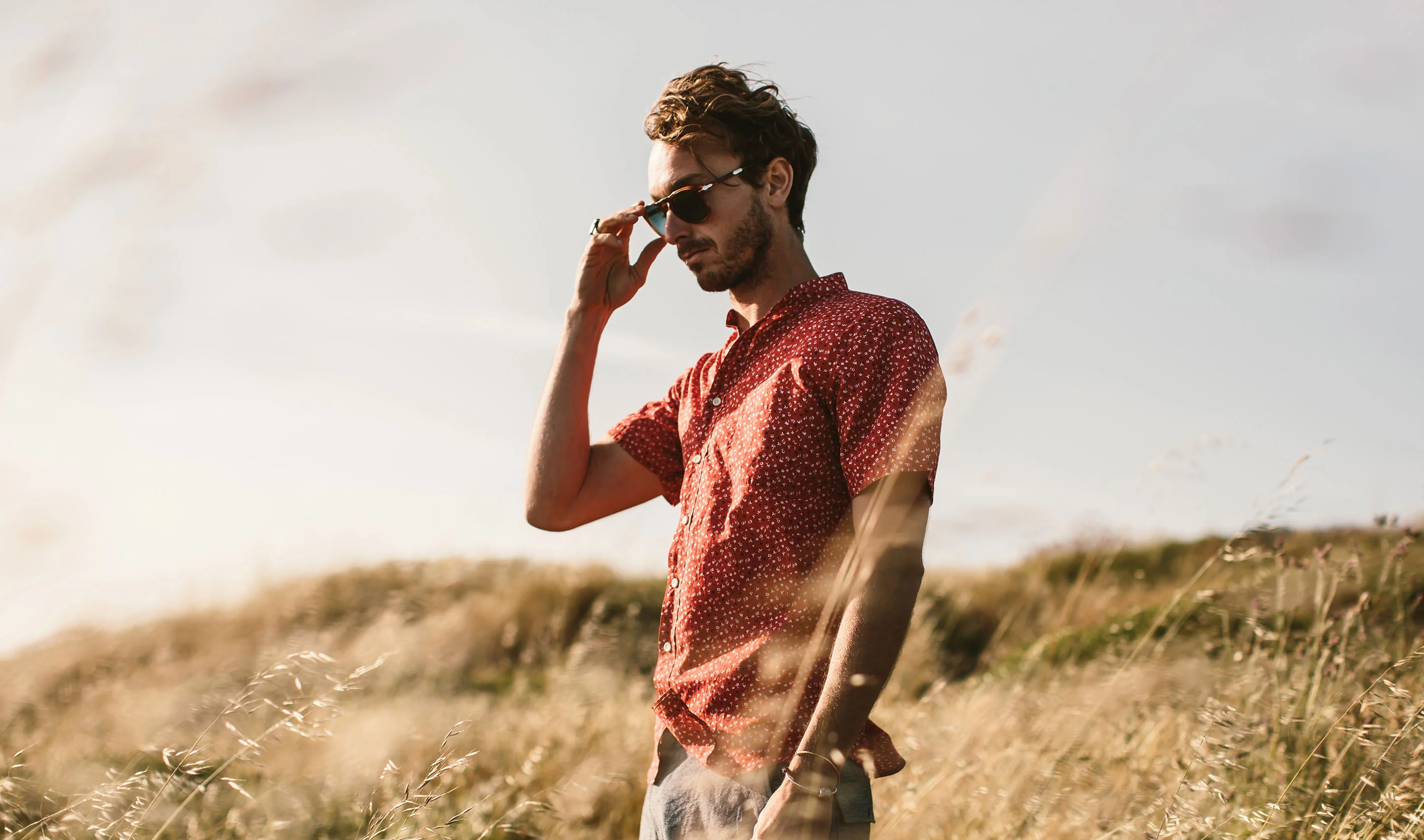 The Short Sleeve Bandit in Red Mini Floral - Image 8