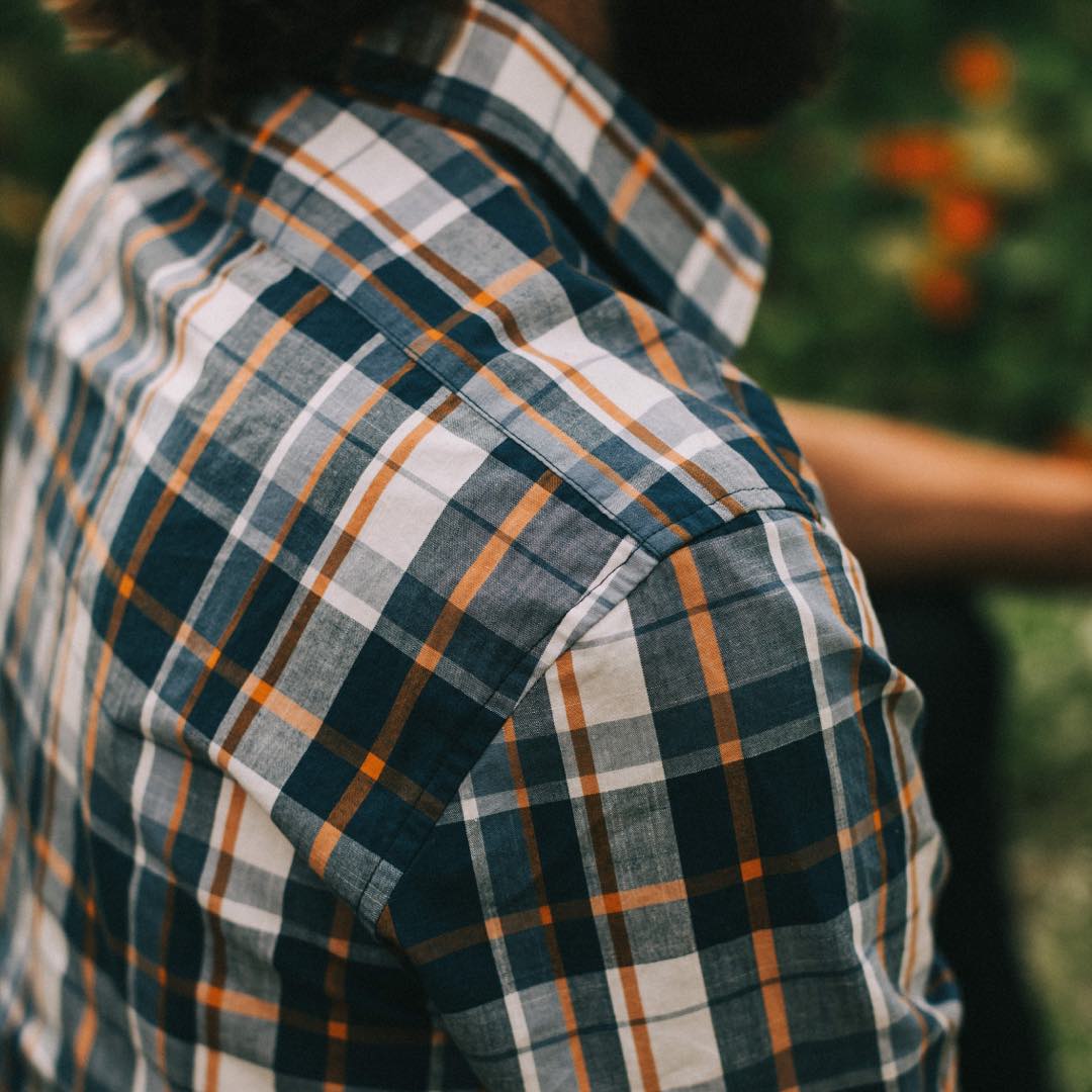 The Short Sleeve California in Blue Madras - Image 3