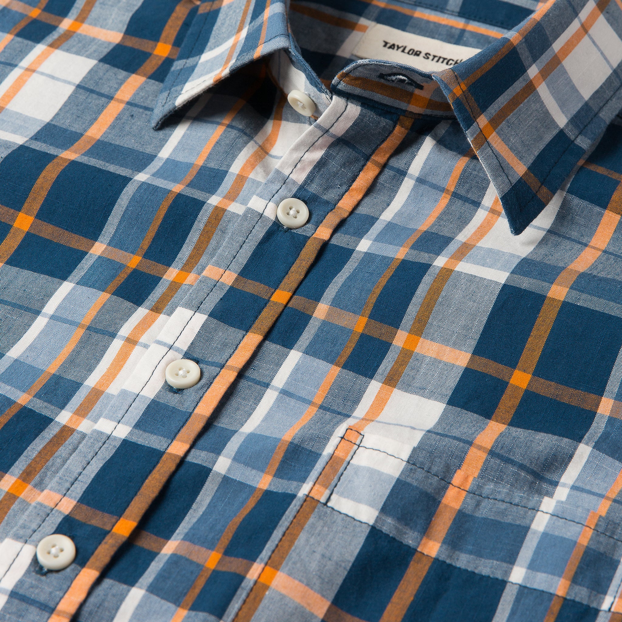 The Short Sleeve California in Blue Madras - Image 6