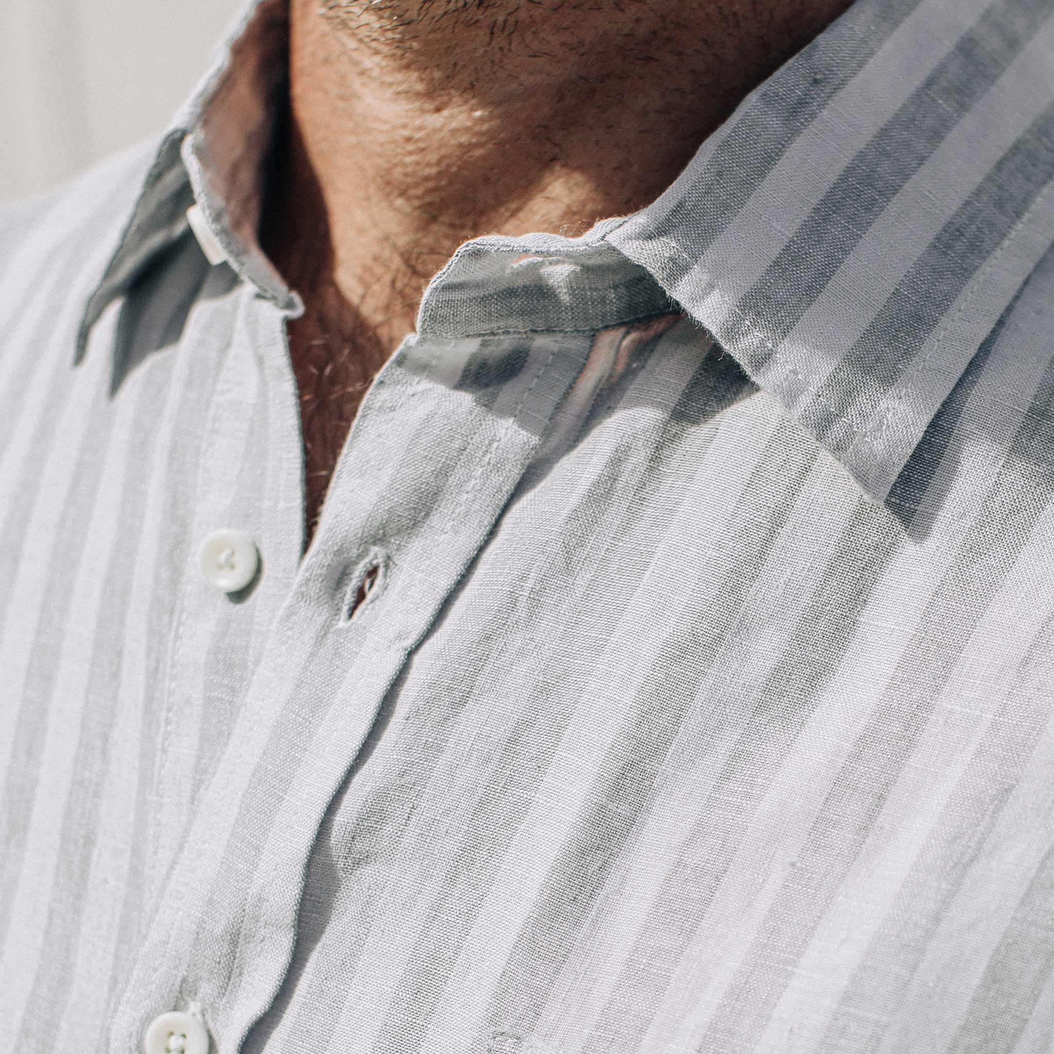 The Short Sleeve California in Grey Stripe - Image 4