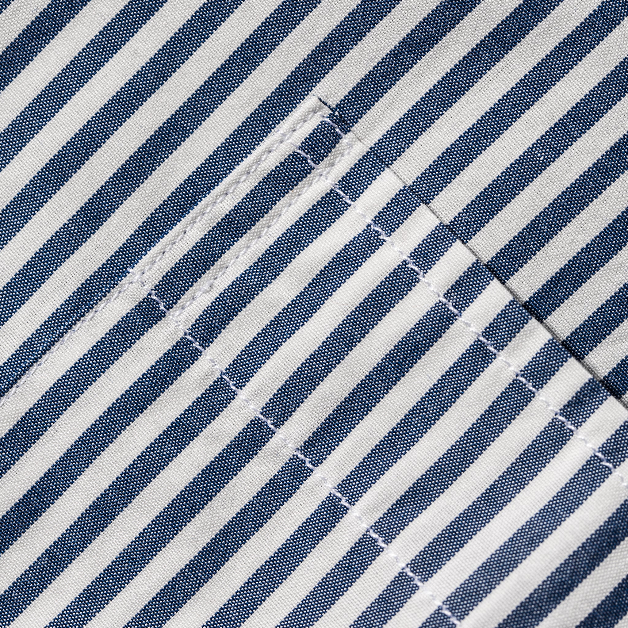 The Short Sleeve California in Navy Stripe Poplin - Image 5