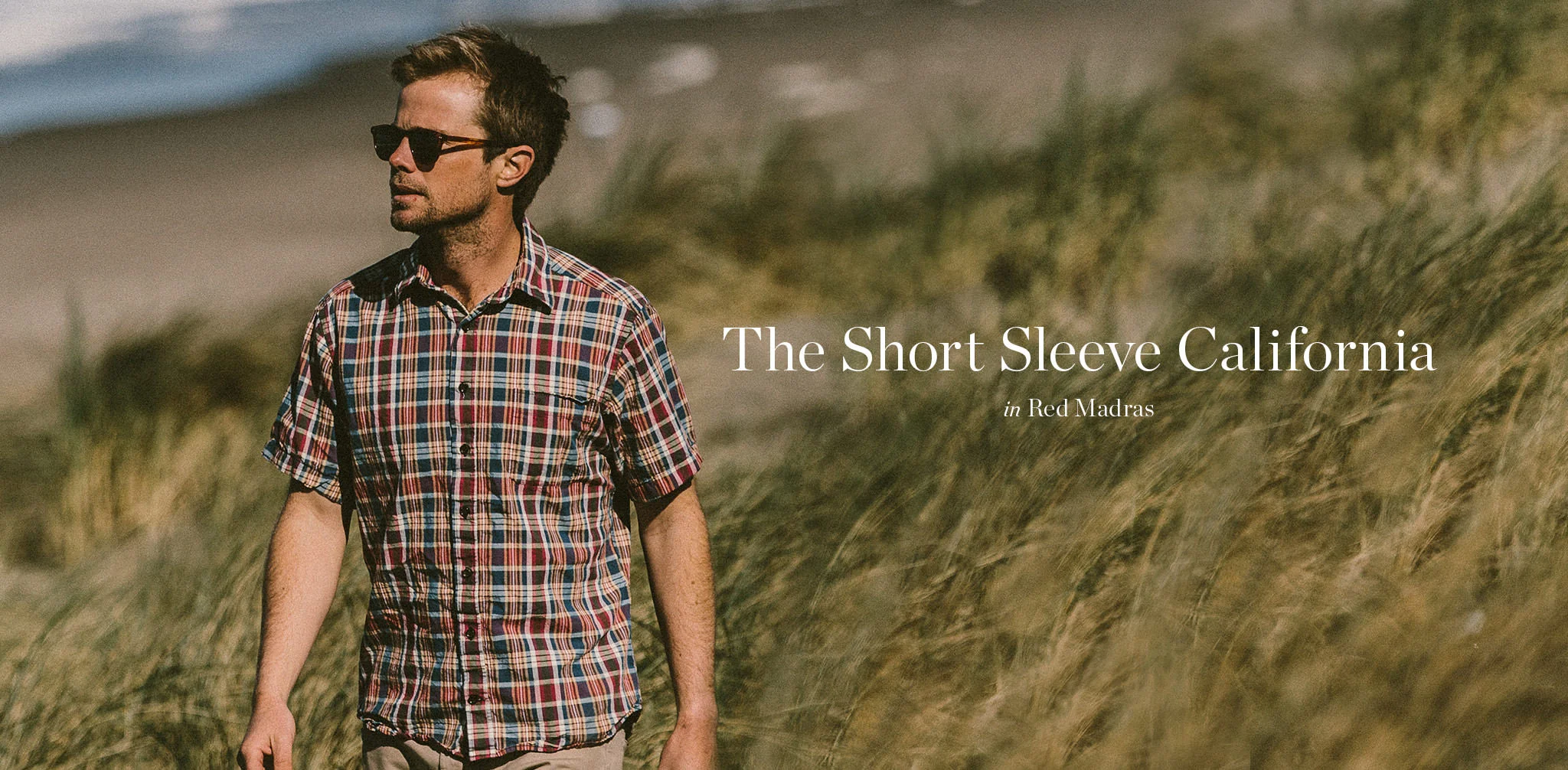 The Short Sleeve California in Red Madras - Image 9