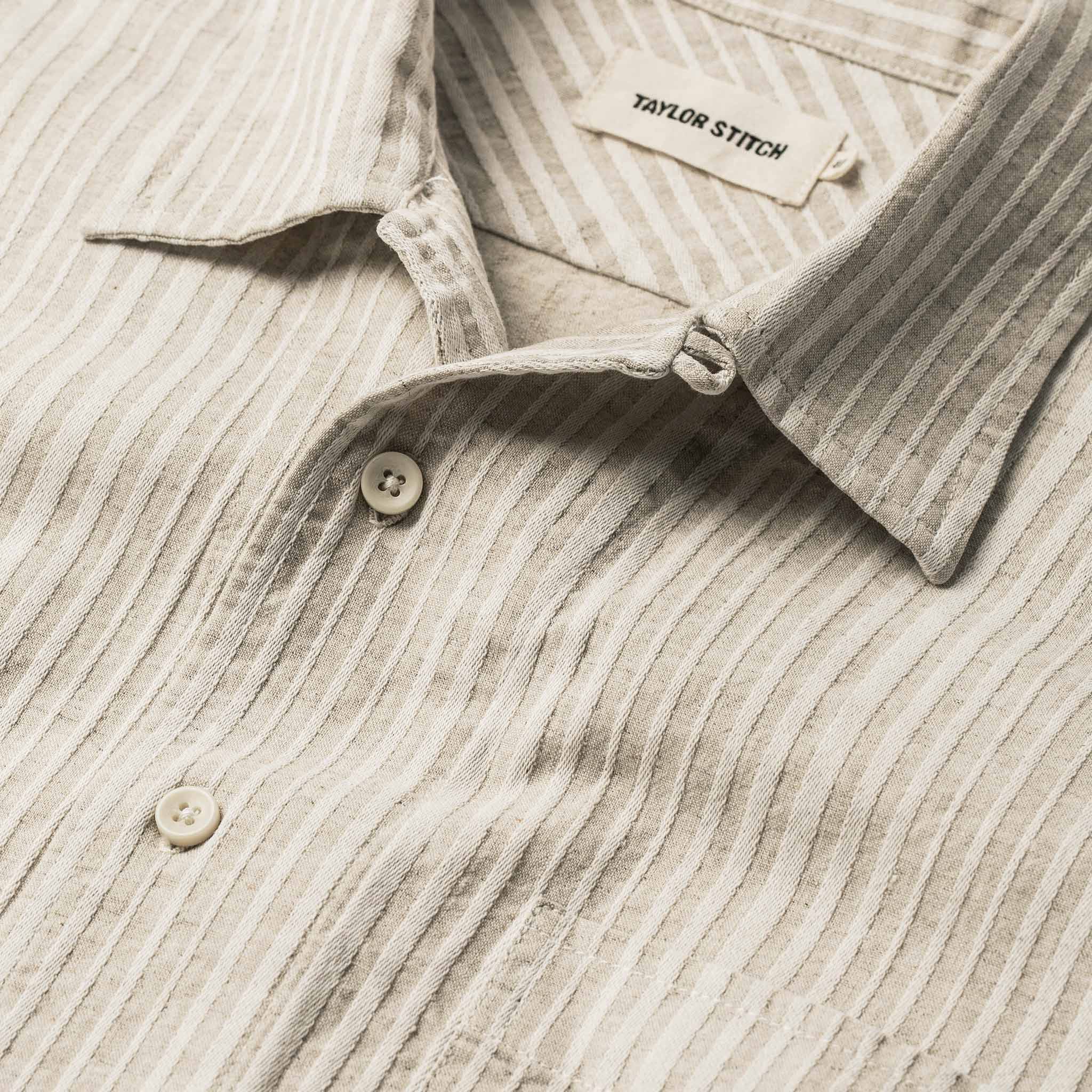 The Short Sleeve Hawthorne in Natural Stripe - Image 7