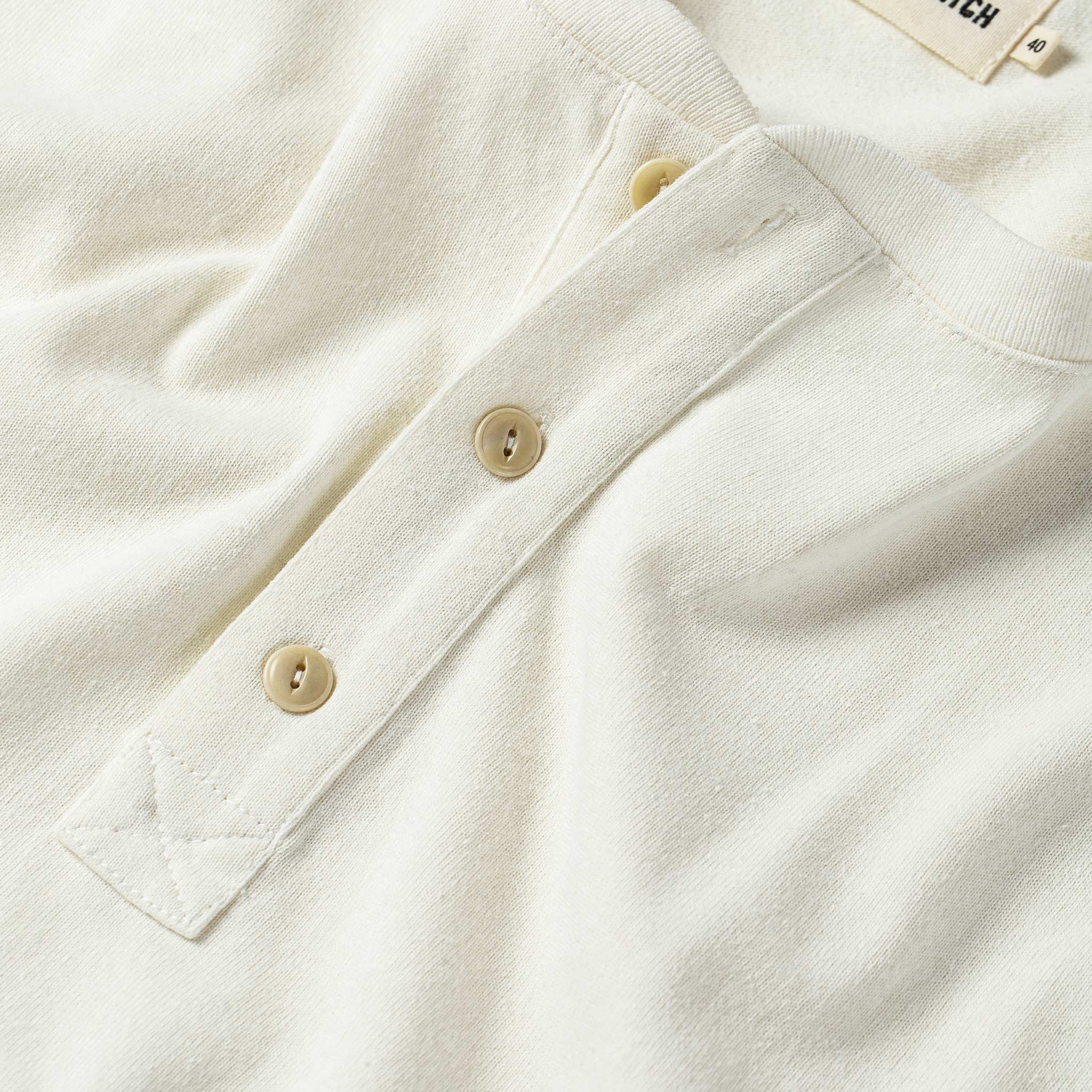 The Short Sleeve Heavy Bag Henley in Natural - Image 5