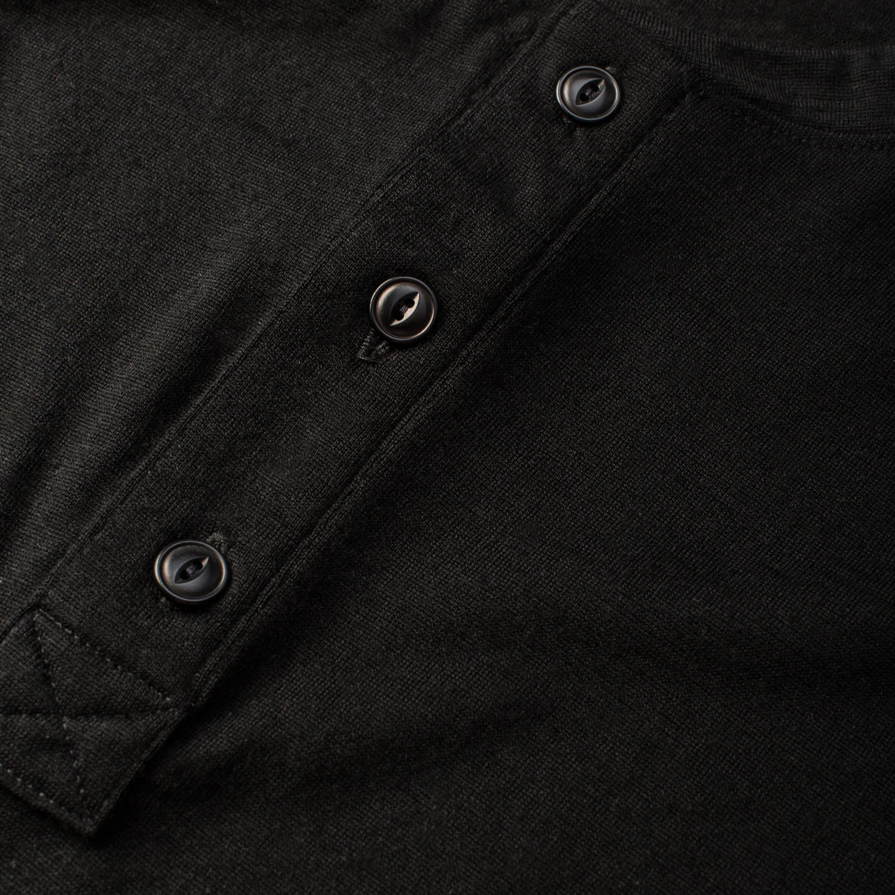 The Short Sleeve Henley in Black Merino - Image 6