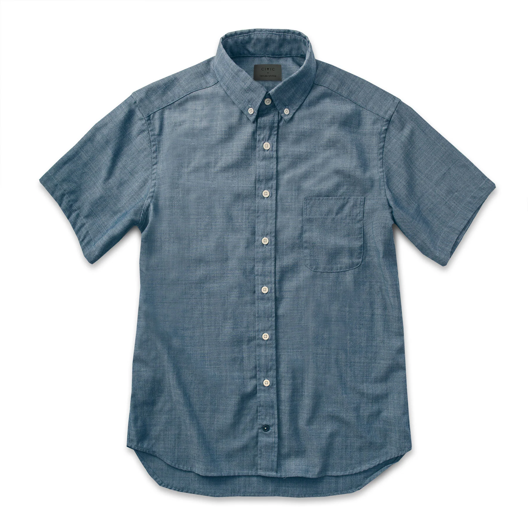 The Short Sleeve Jack in Sky Blue Chambray - Image 6