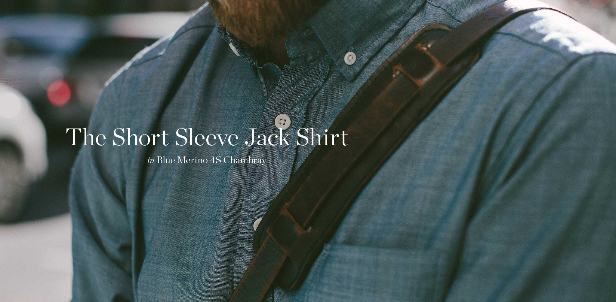 The Short Sleeve Jack in Sky Blue Chambray - Image 7