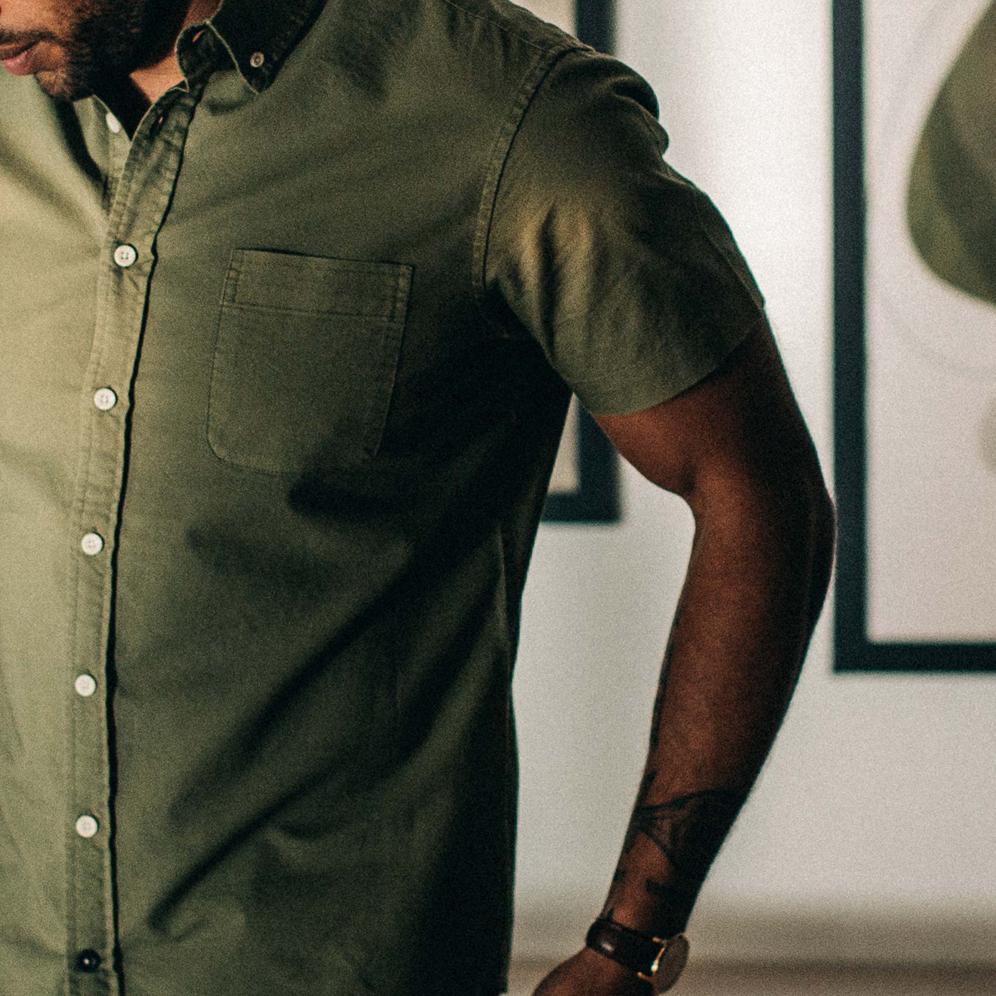 The Short Sleeve Jack in Cactus Oxford - Image 4