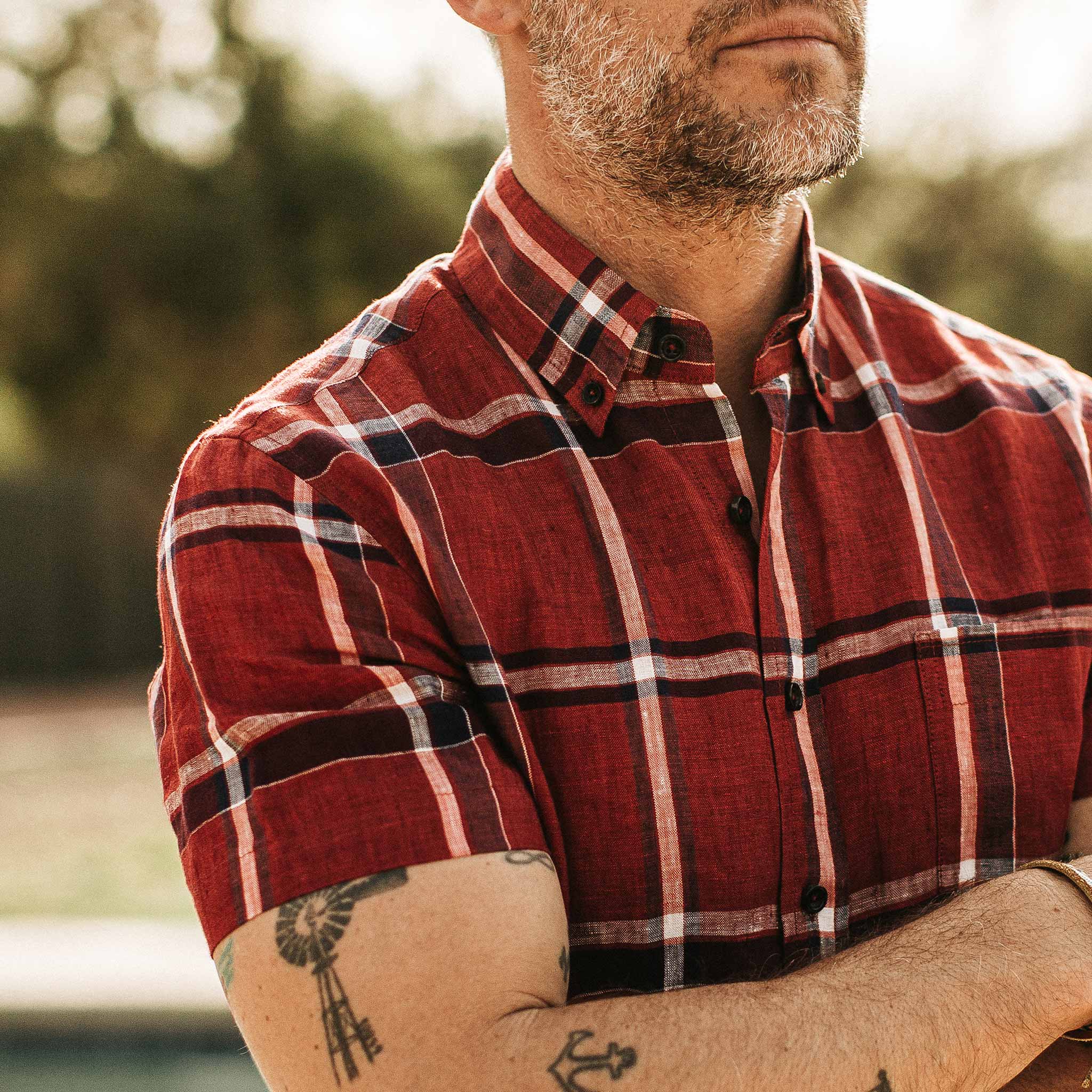 The Short Sleeve Jack in Crimson Plaid - Image 3