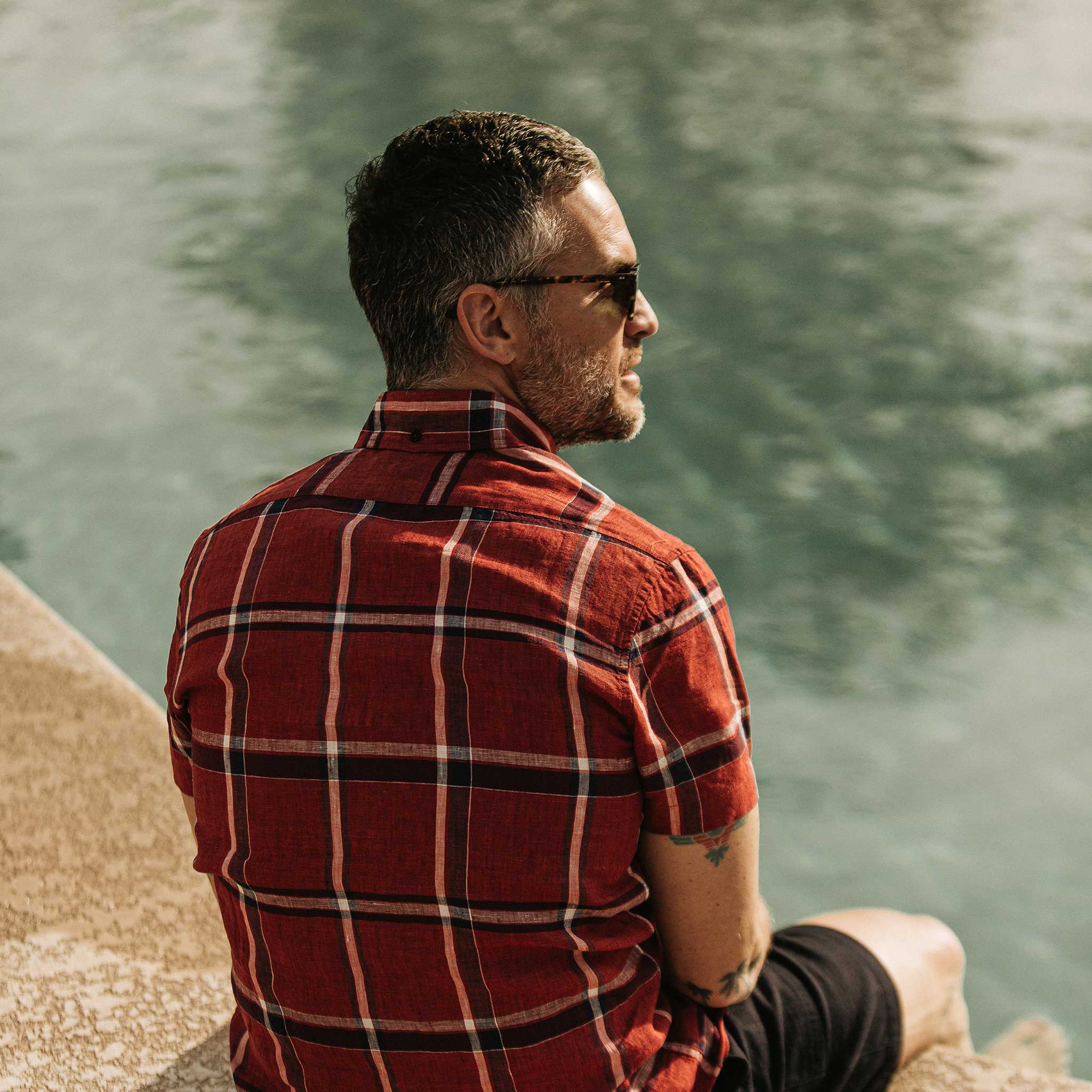 The Short Sleeve Jack in Crimson Plaid - Image 5