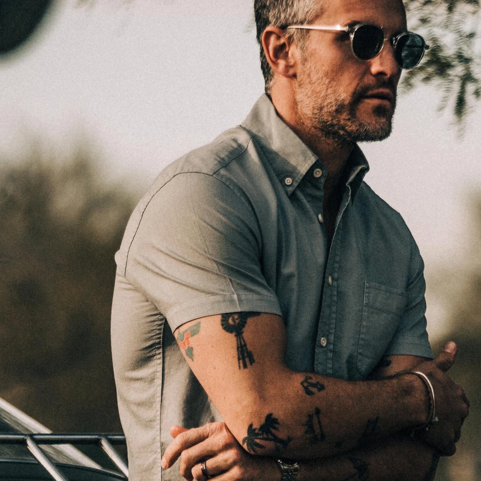 The Short Sleeve Jack in Dusk Oxford - Image 6