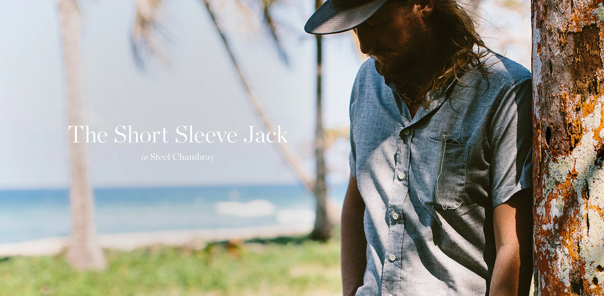 The Short Sleeve Jack in Steel Chambray - Image 10