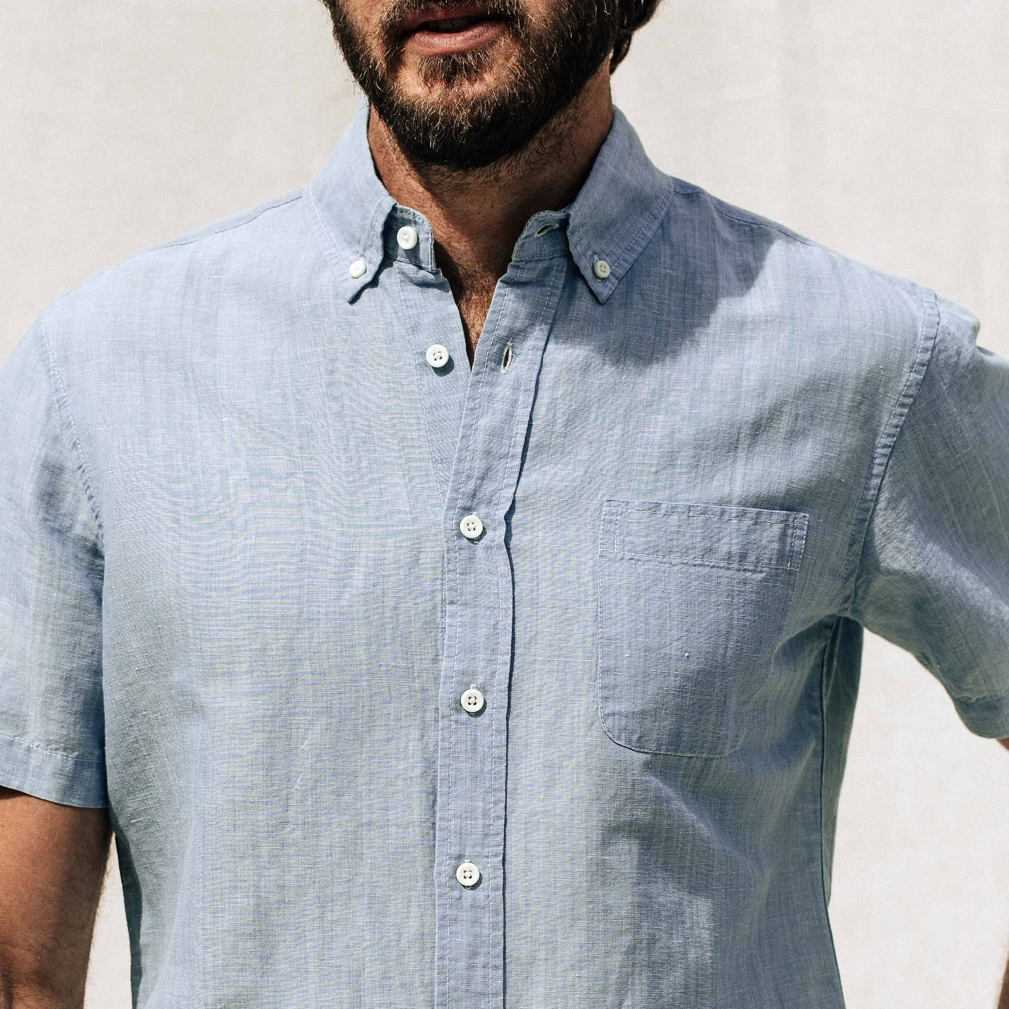 The Short Sleeve Jack in Sun Bleached Linen - Image 3