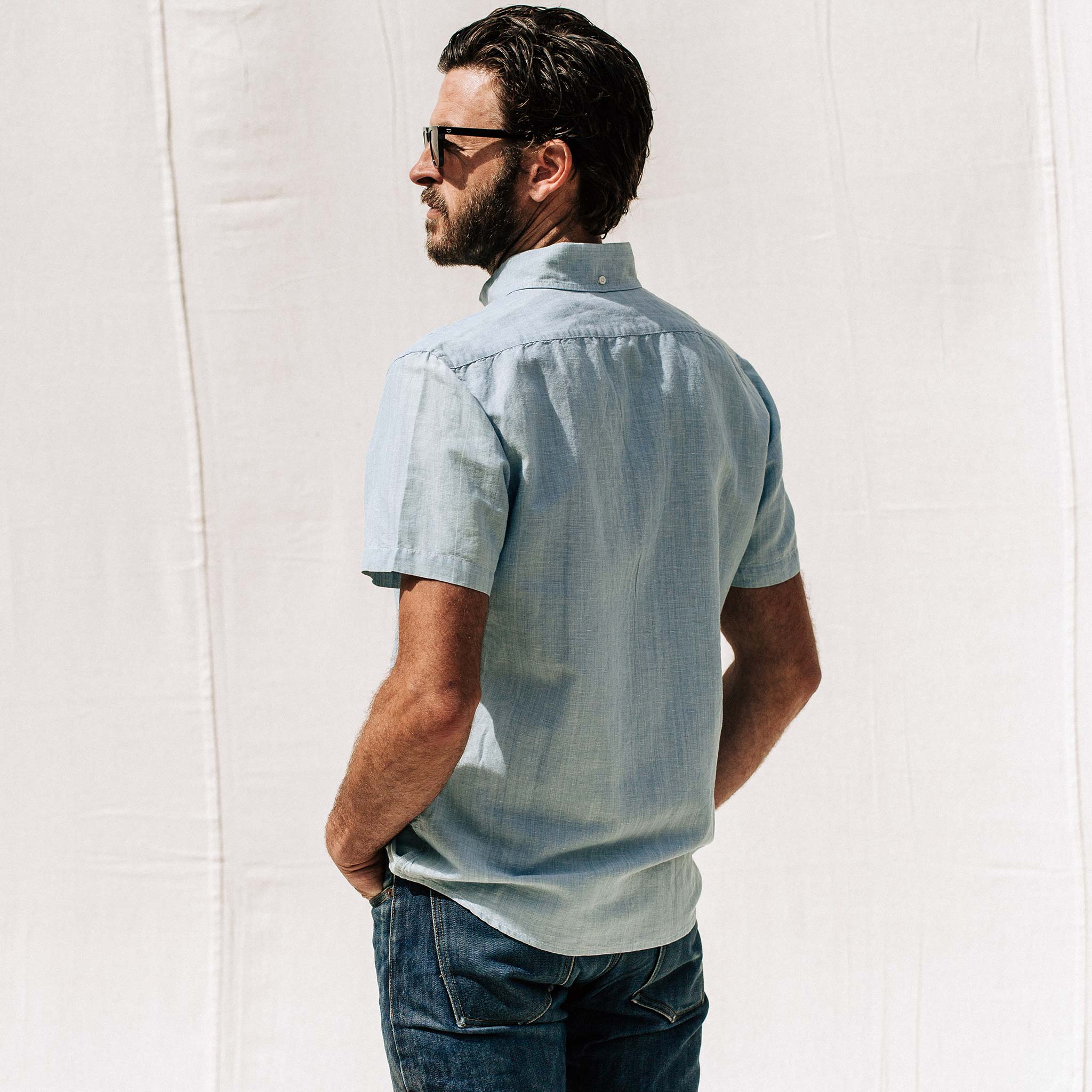 The Short Sleeve Jack in Sun Bleached Linen - Image 6