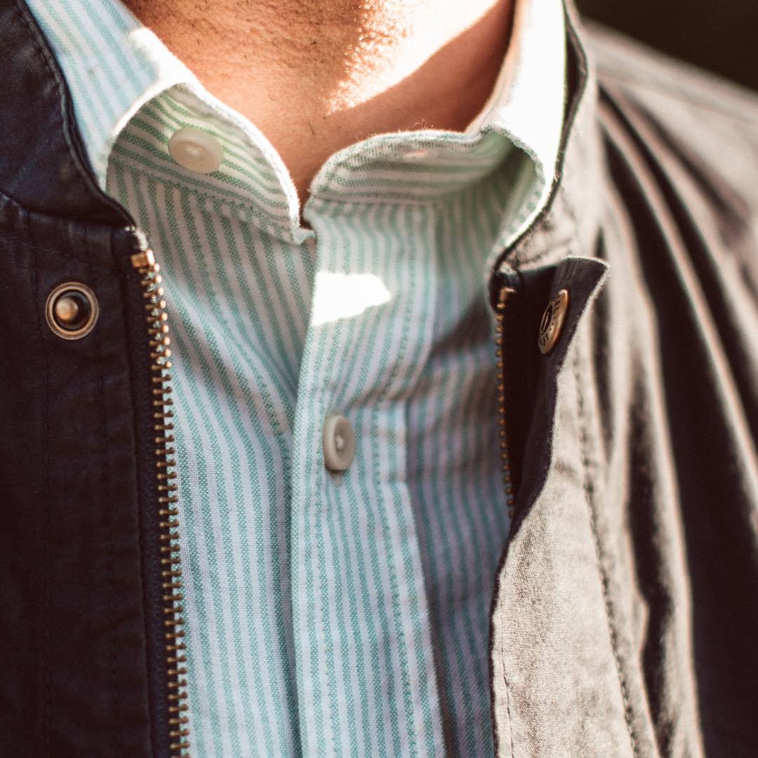 The Short Sleeve Jack in Teal University Stripe - Image 4