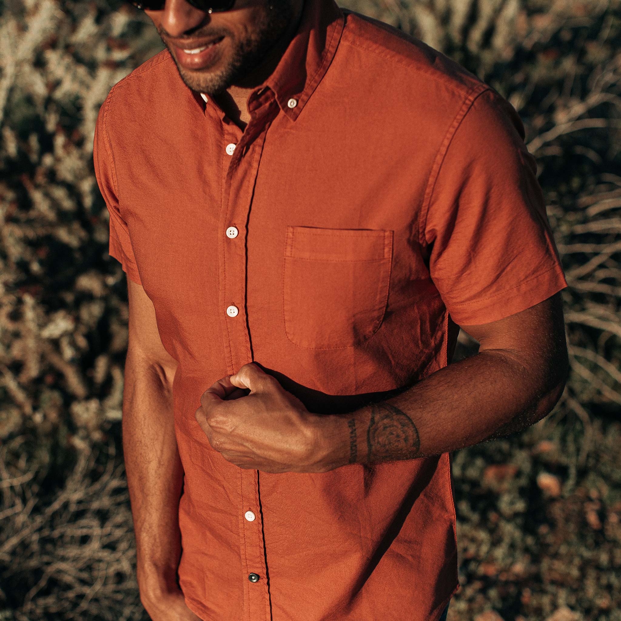 The Short Sleeve Jack in Terracotta Oxford - Image 2