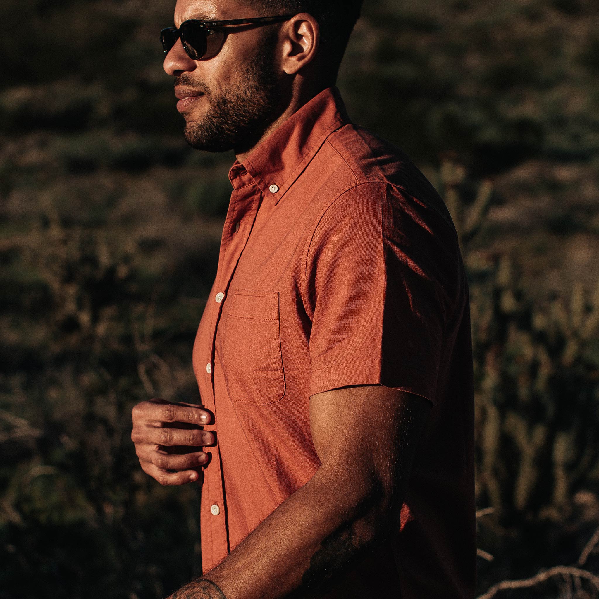 The Short Sleeve Jack in Terracotta Oxford - Image 4