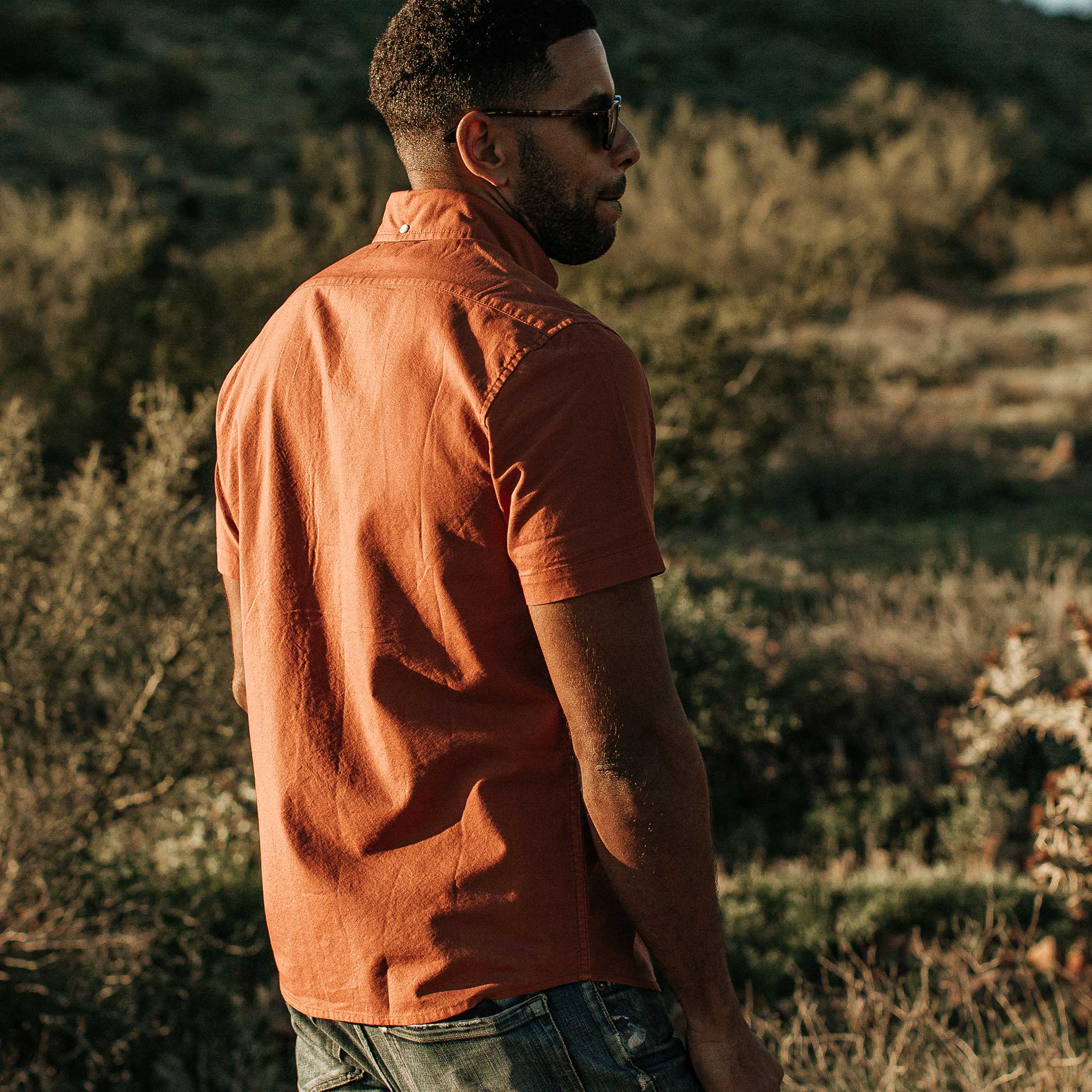 The Short Sleeve Jack in Terracotta Oxford - Image 5