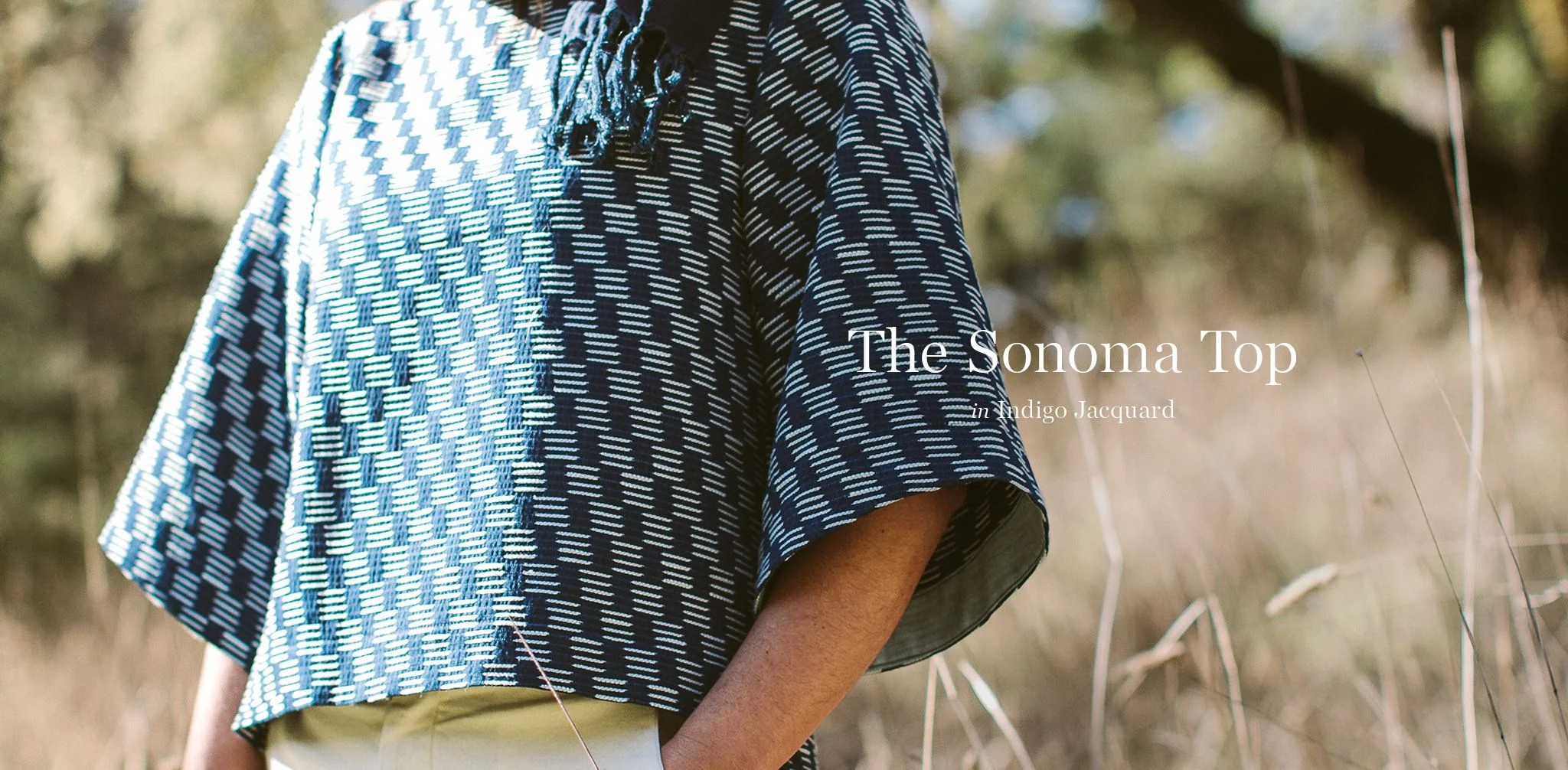 The Sonoma Top in Indigo Jacquard - Image 7