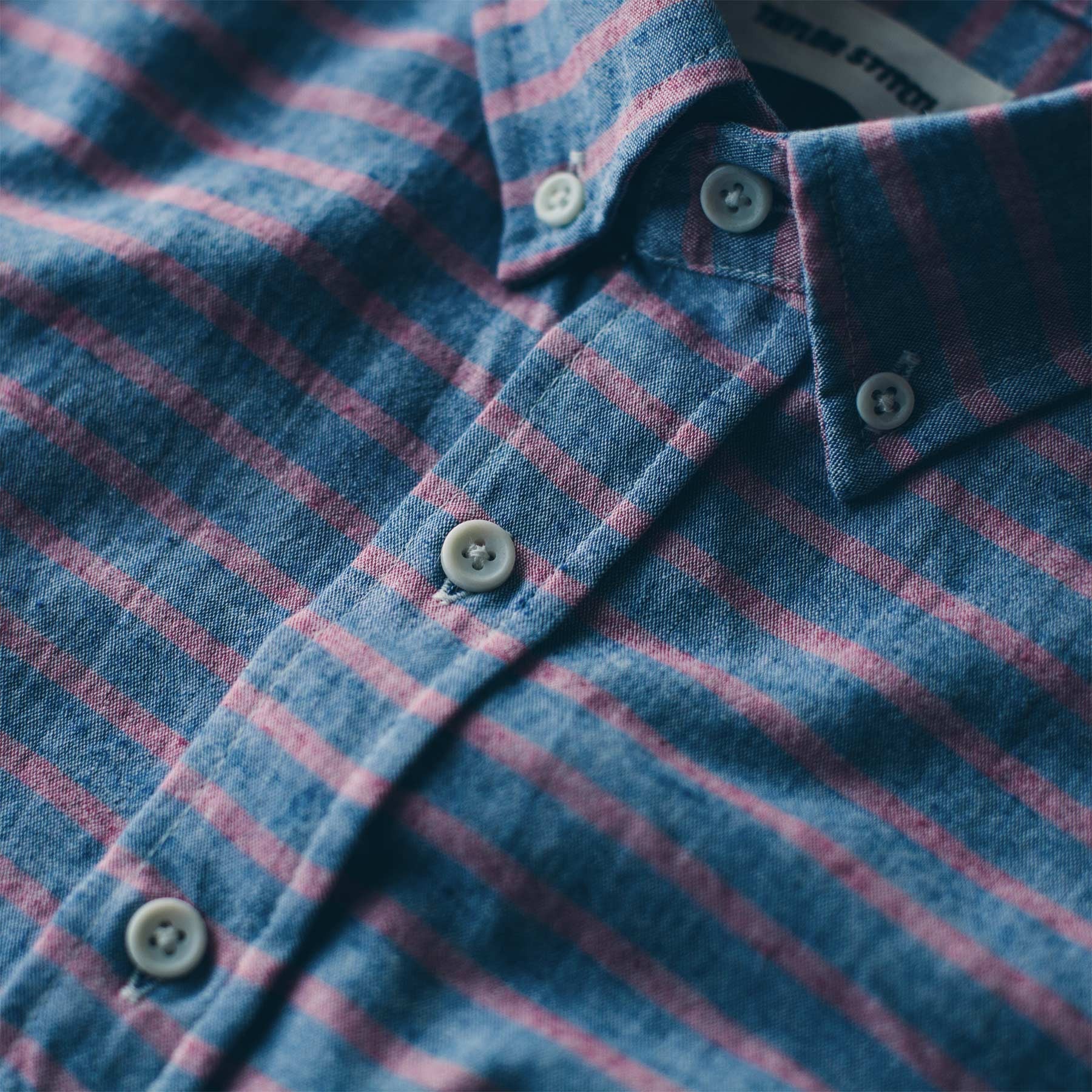 The Short Sleeve Jack in Red & Navy Stripe - Image 3
