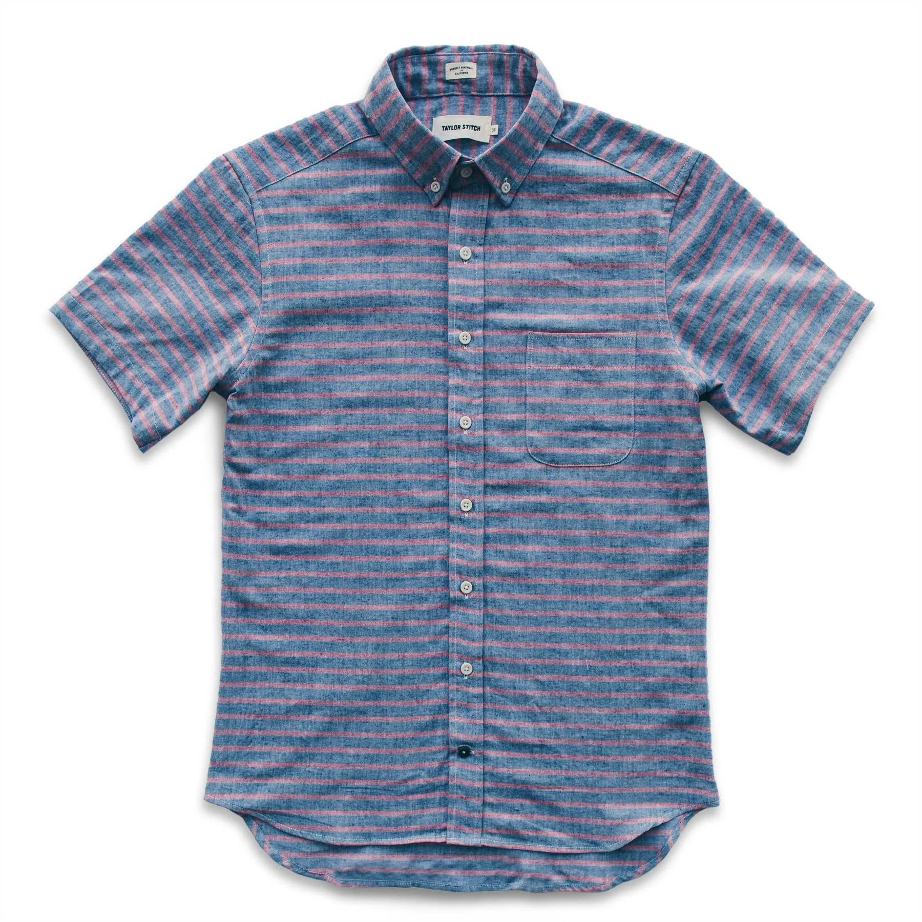 The Short Sleeve Jack in Red & Navy Stripe - Image 4
