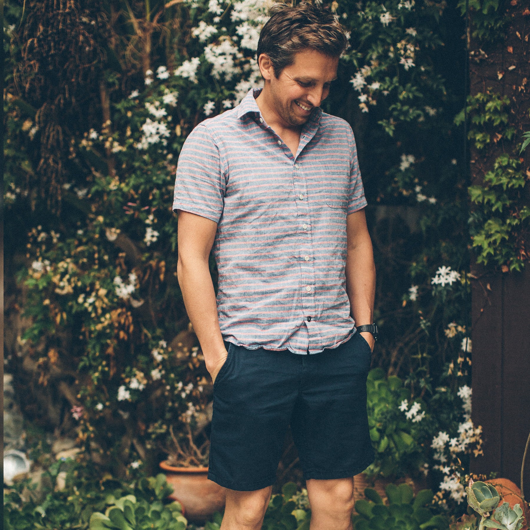 The Short Sleeve Jack in Red & Navy Stripe - Image 5