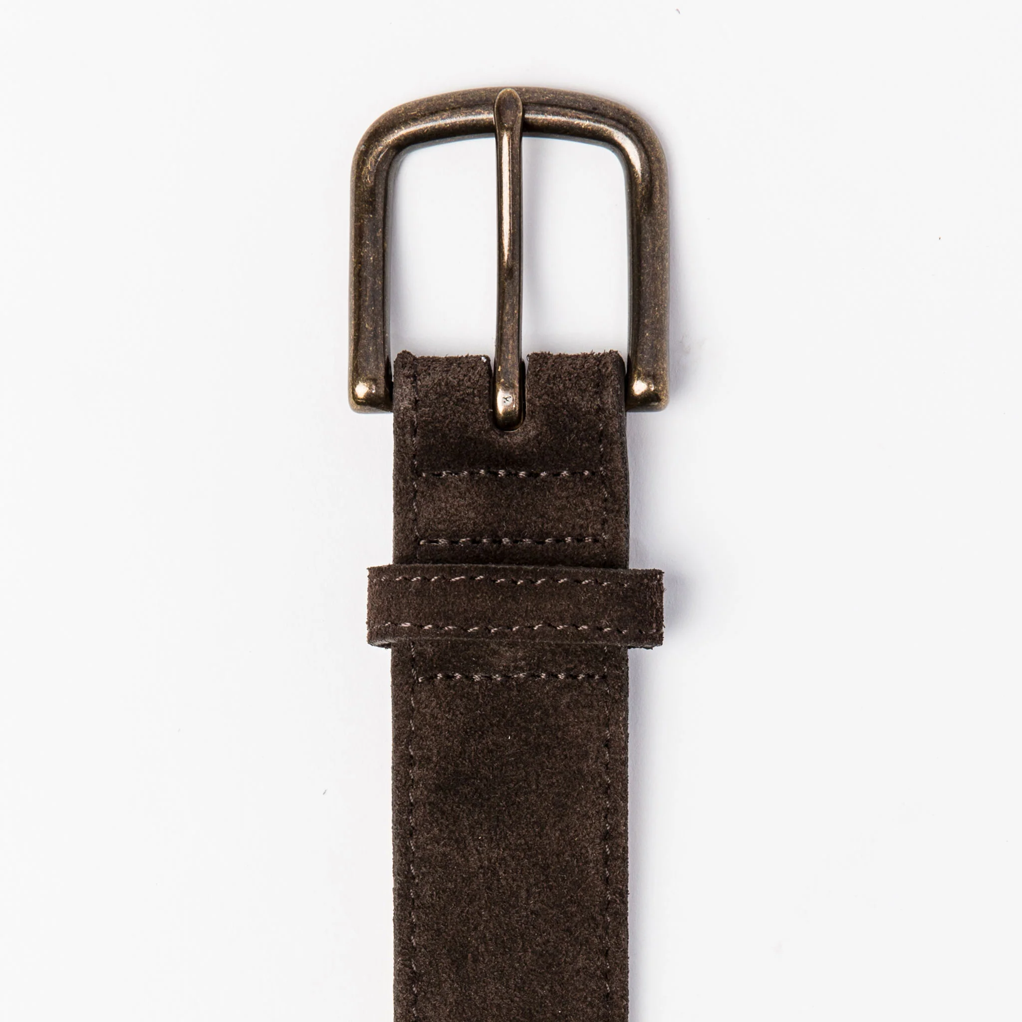 The Stitched Belt in Weatherproof Chocolate Suede - Image 2