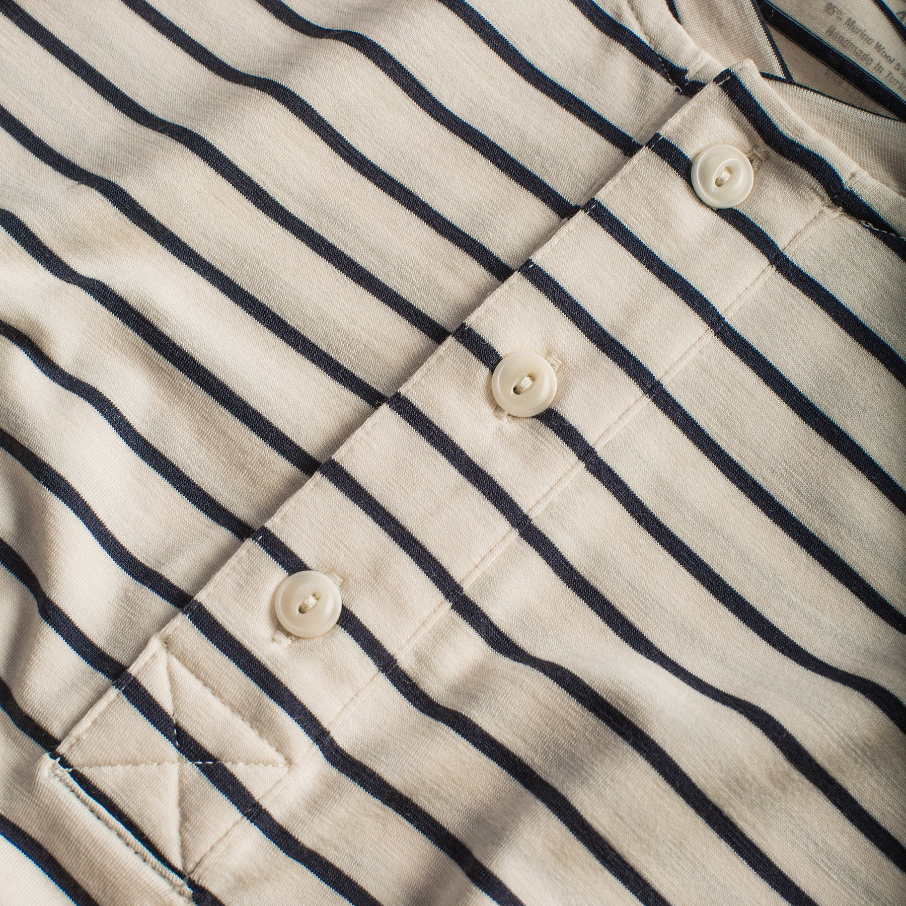 The Mercerized Merino Henley in Navy Stripe - Image 6