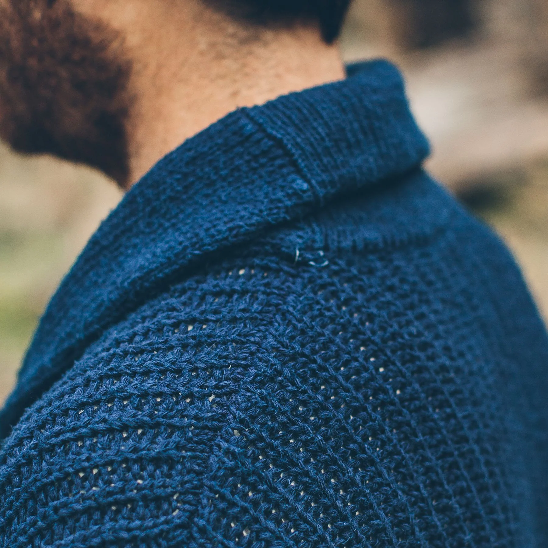 The Shawl Cardigan in Indigo Dipped Cotton - Image 4