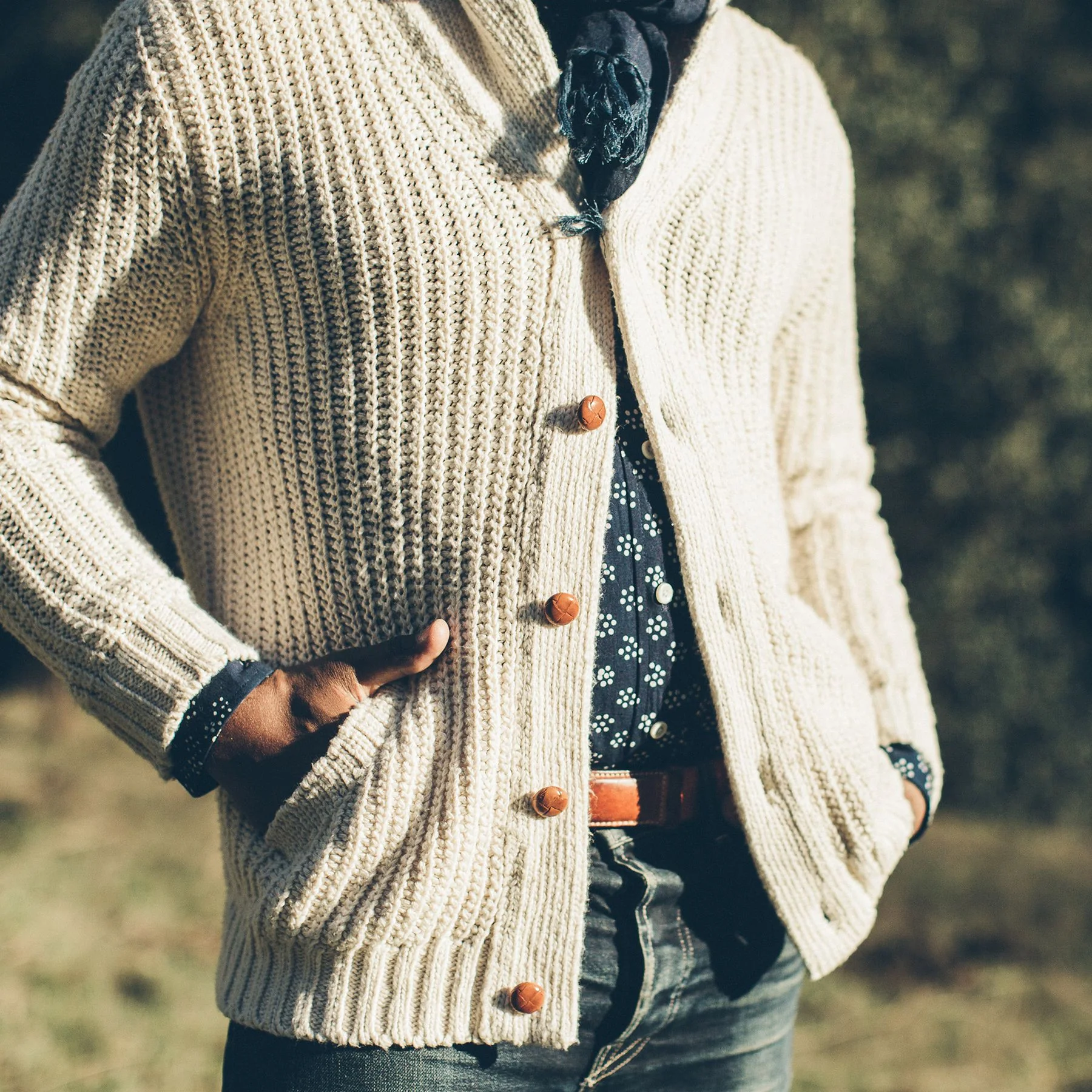 The Shawl Cardigan in Natural Cotton - Image 3