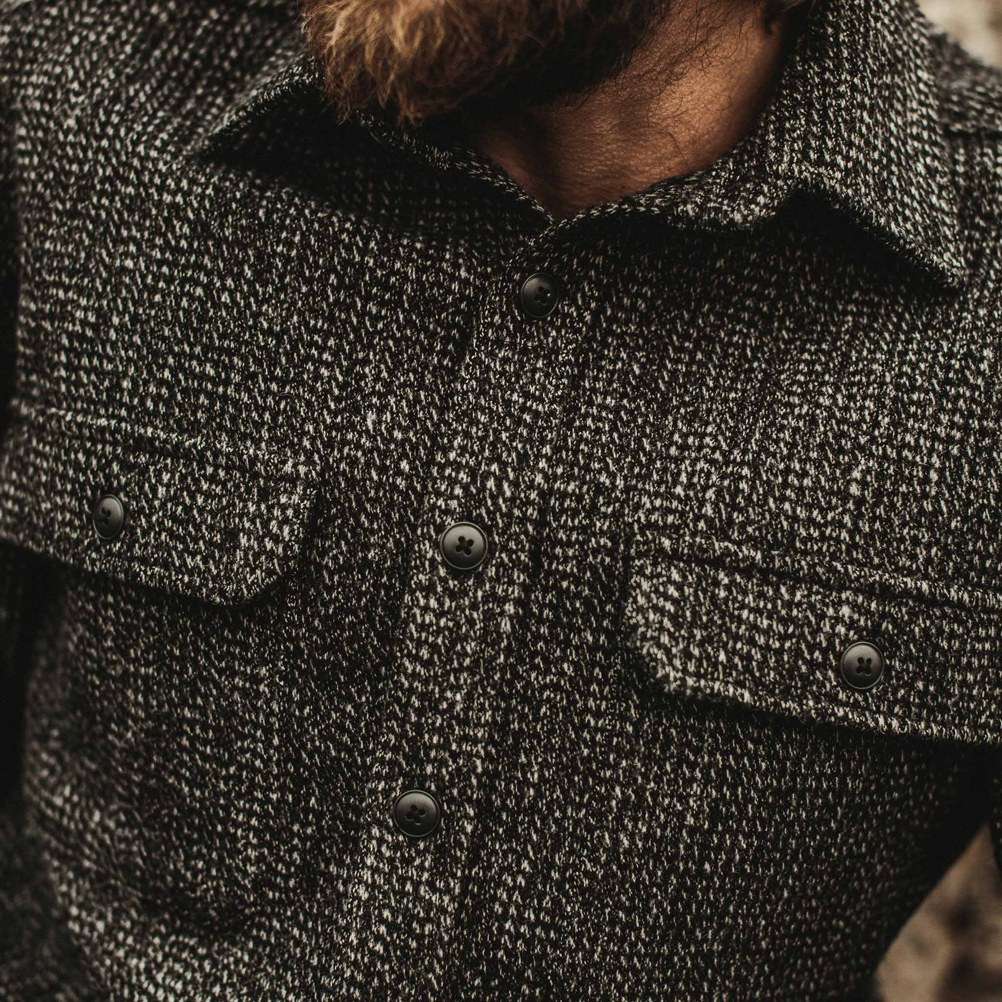 The Summit Shirt in Heather Charcoal Waffle - Image 5