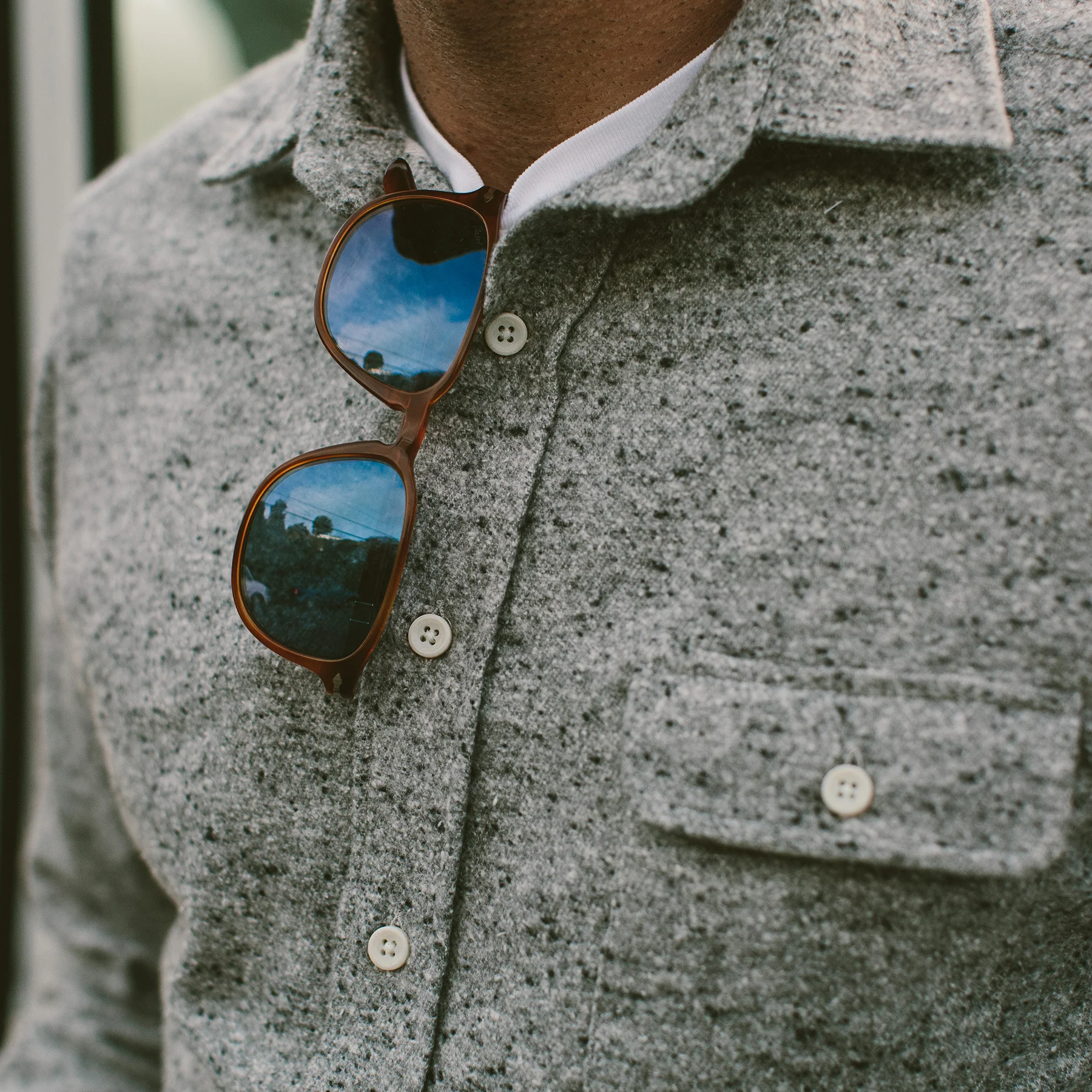 The Sun Down Shirt in Speckled Grey - Image 6