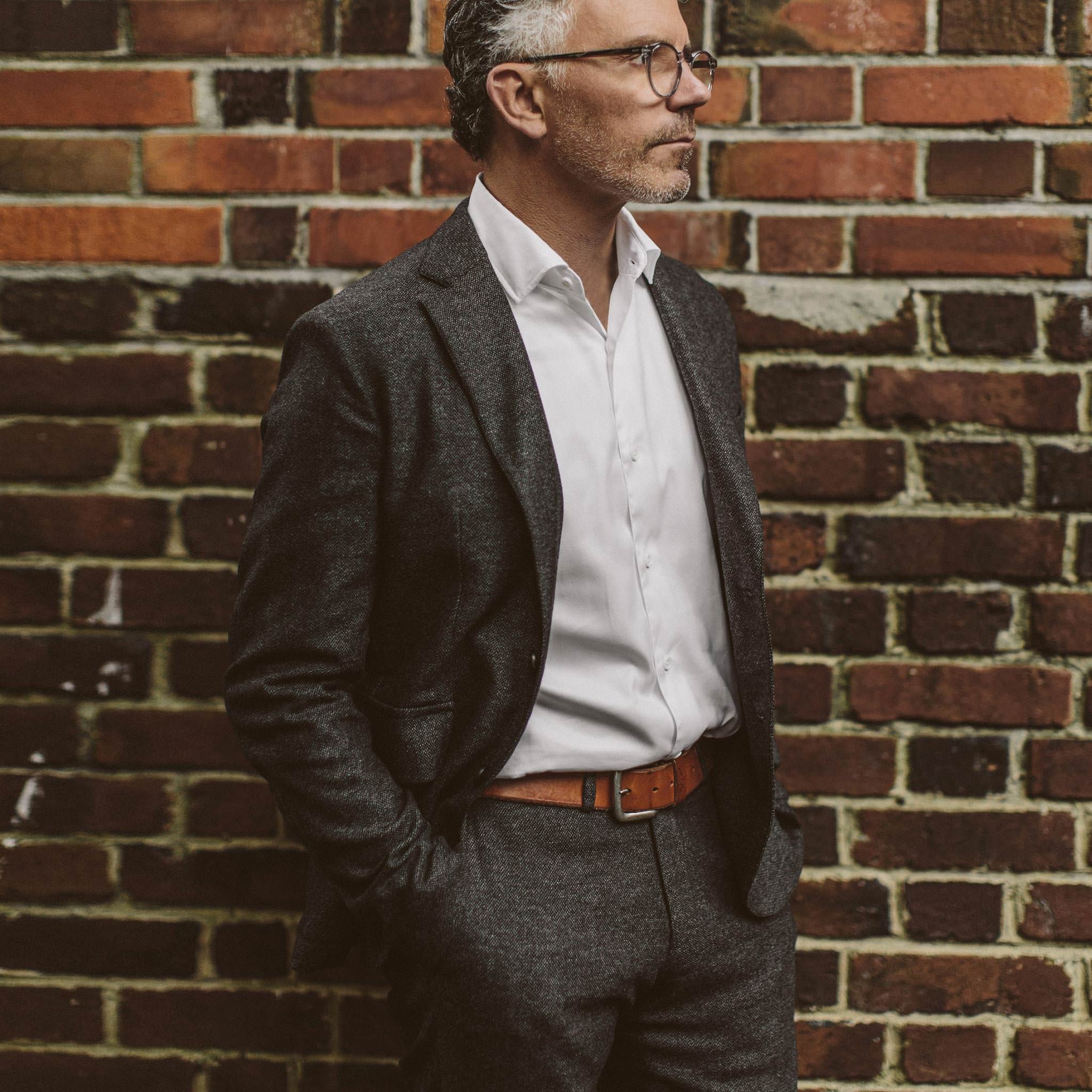 The Telegraph Jacket in Charcoal Herringbone - Image 2