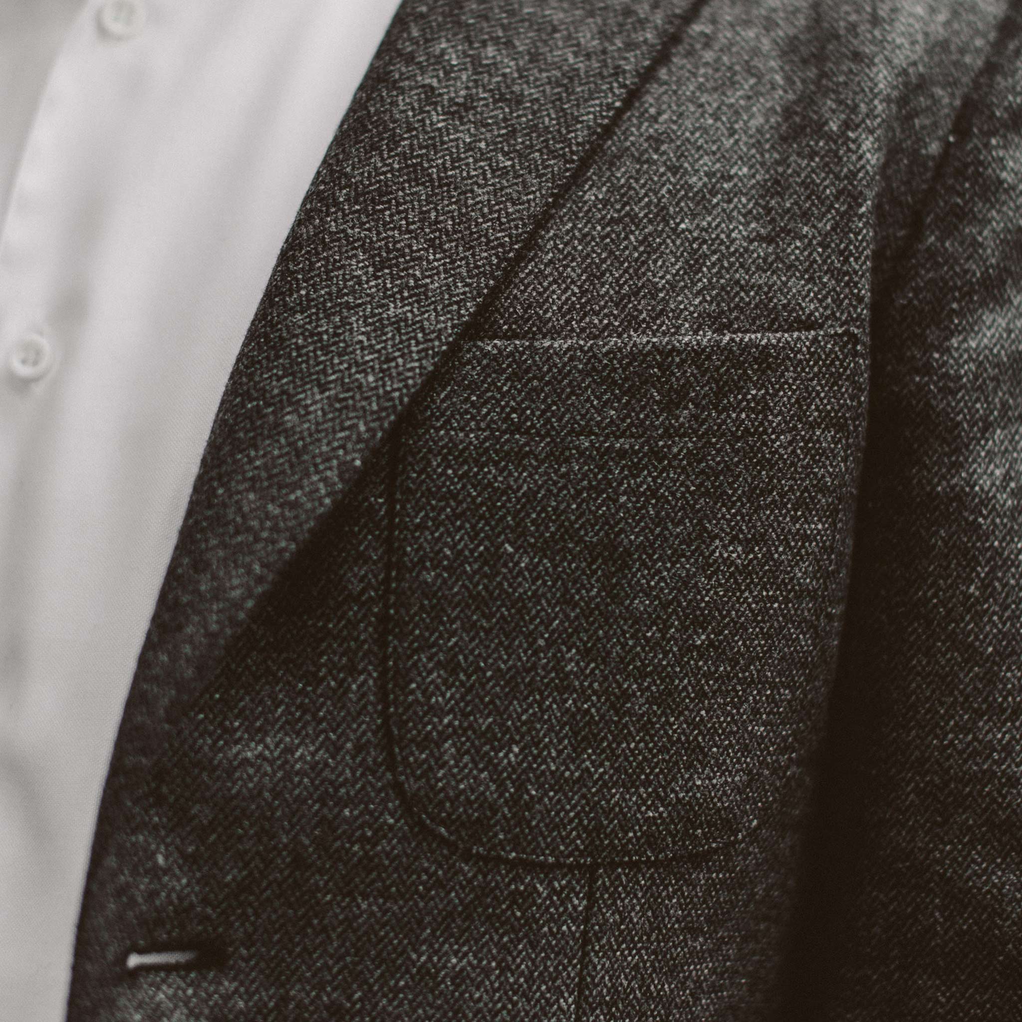 The Telegraph Jacket in Charcoal Herringbone - Image 6