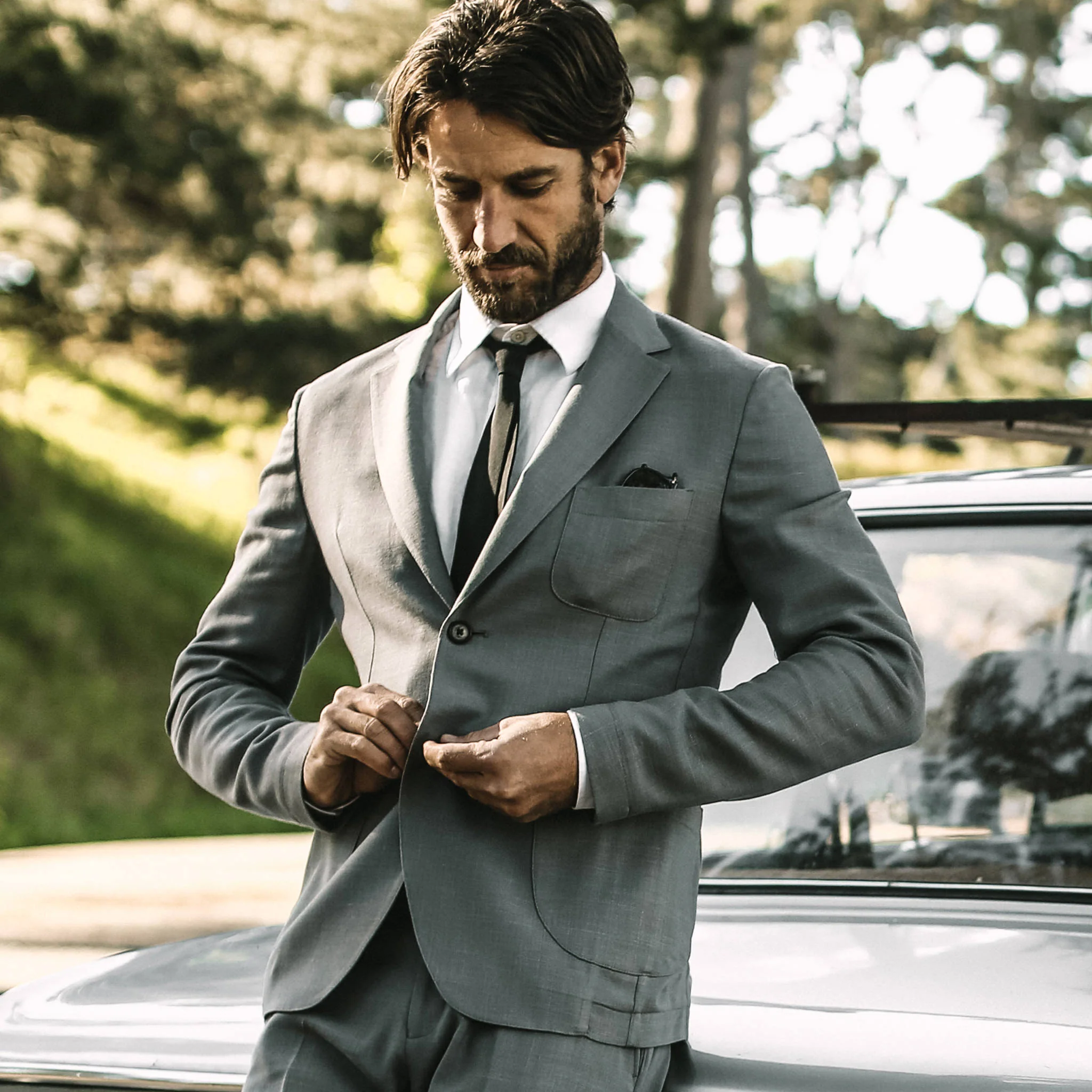 The Telegraph Jacket in Charcoal Slub - Image 4