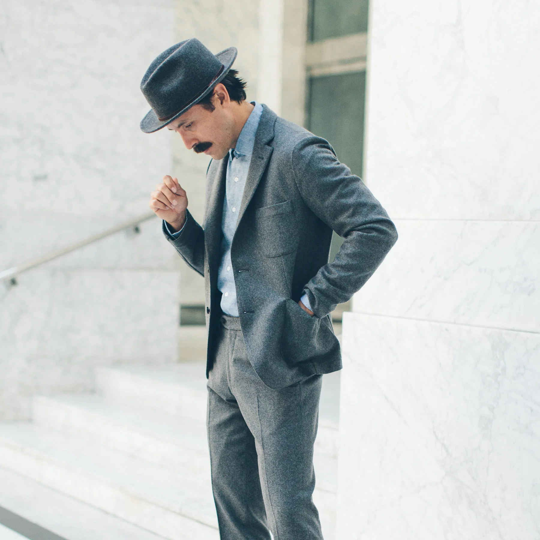 The Telegraph Jacket in Grey Wool - Image 2