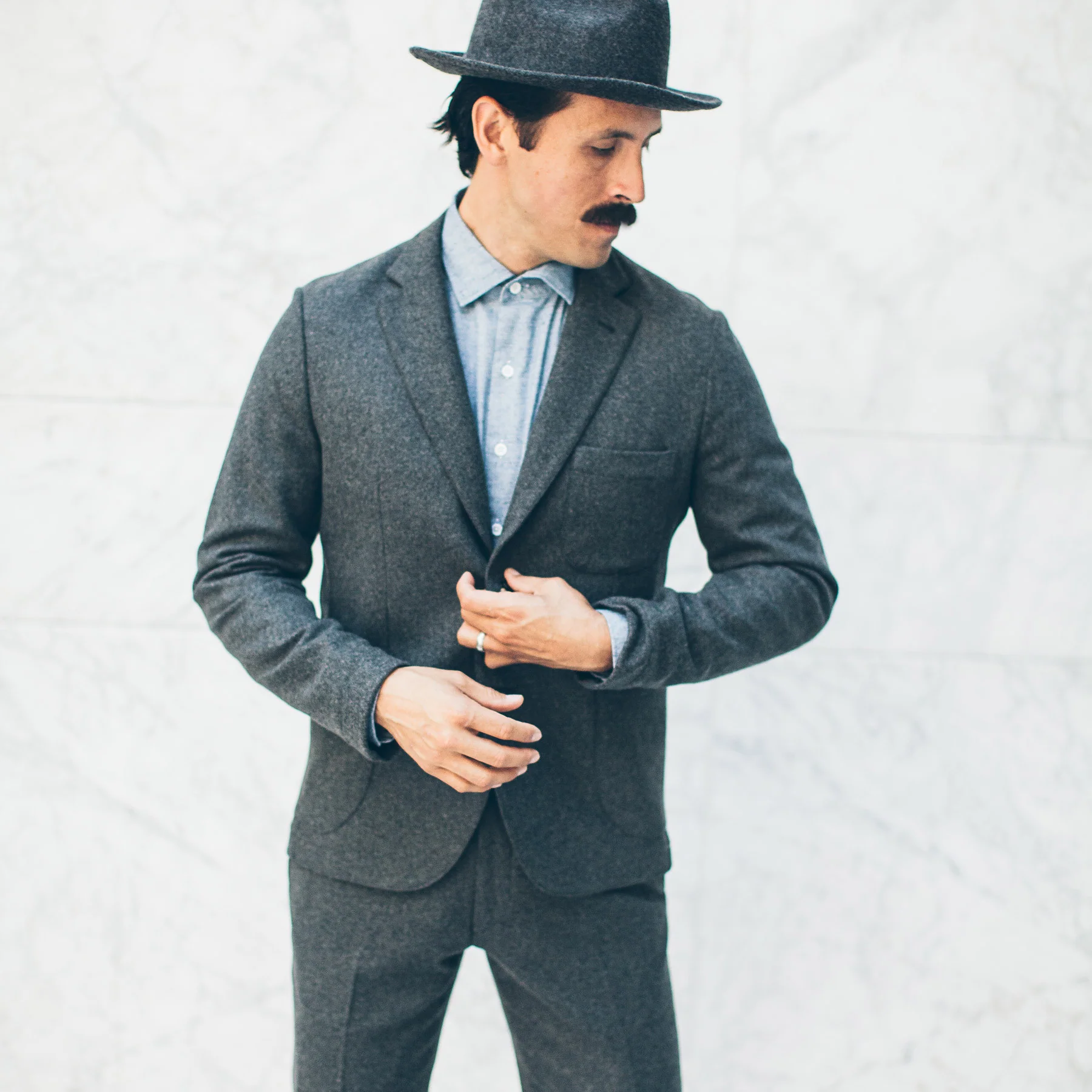 The Telegraph Jacket in Grey Wool - Image 3